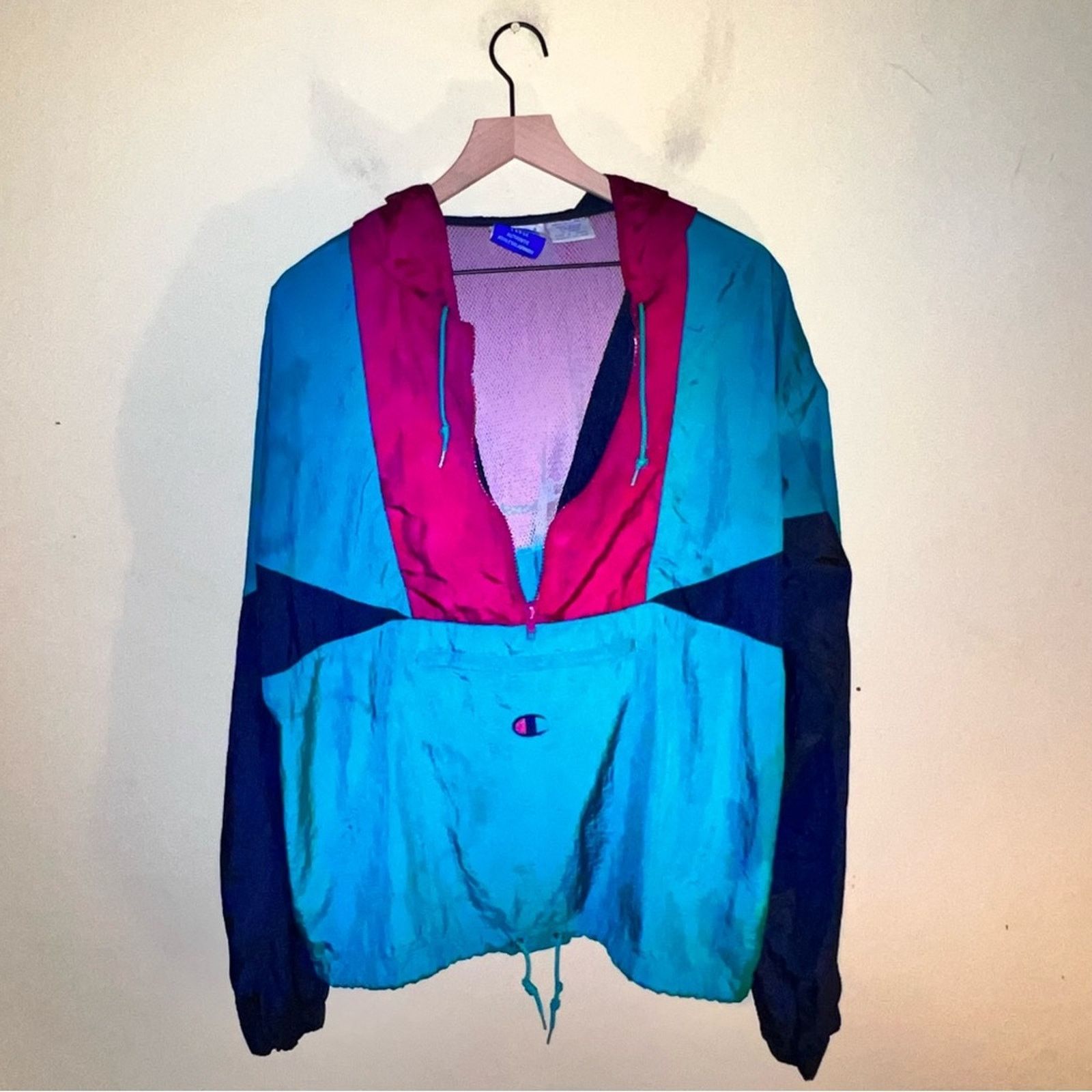 Champion VNTG CHAMPION 90s hooded half zip windbreaker L Size L / US 10 / IT 46 - 5 Thumbnail