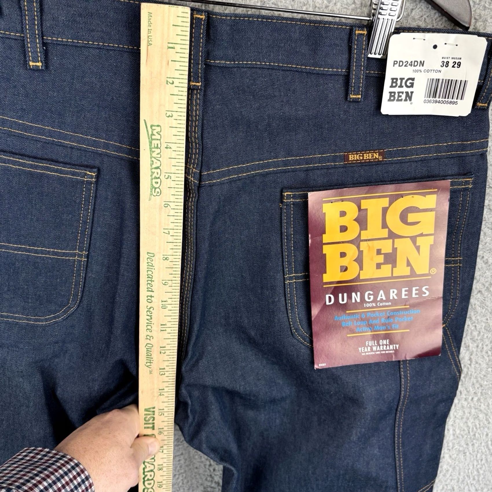 Vintage VINTAGE Big Ben Jeans Mens 38x29 Dark Blue Deadstock NEW Denim Straight Pockets USA Western Work Jeans Men Regular 29 In Inseam Size US 38 / EU 54 - 5 Thumbnail