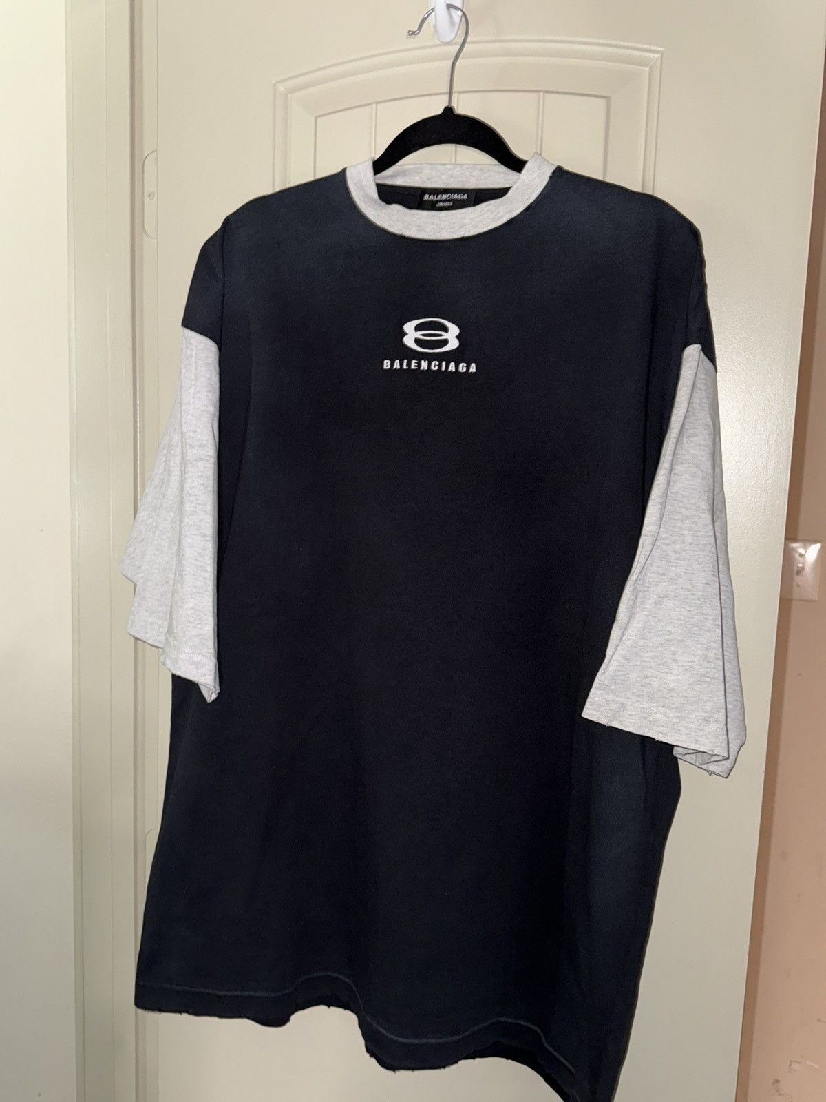 Balenciaga Unity Oversized 3/4 Sleeve Ringer Tee