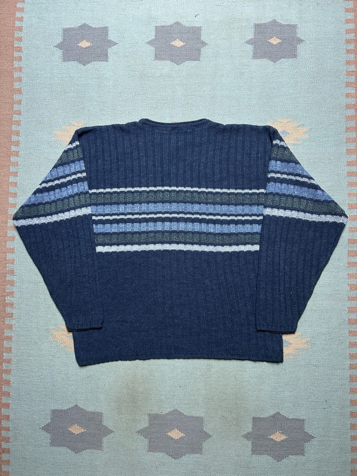 Vintage Vintage acrylic knit sweater striped corner stone USA XL Size US XL / EU 56 / 4 - 6 Thumbnail