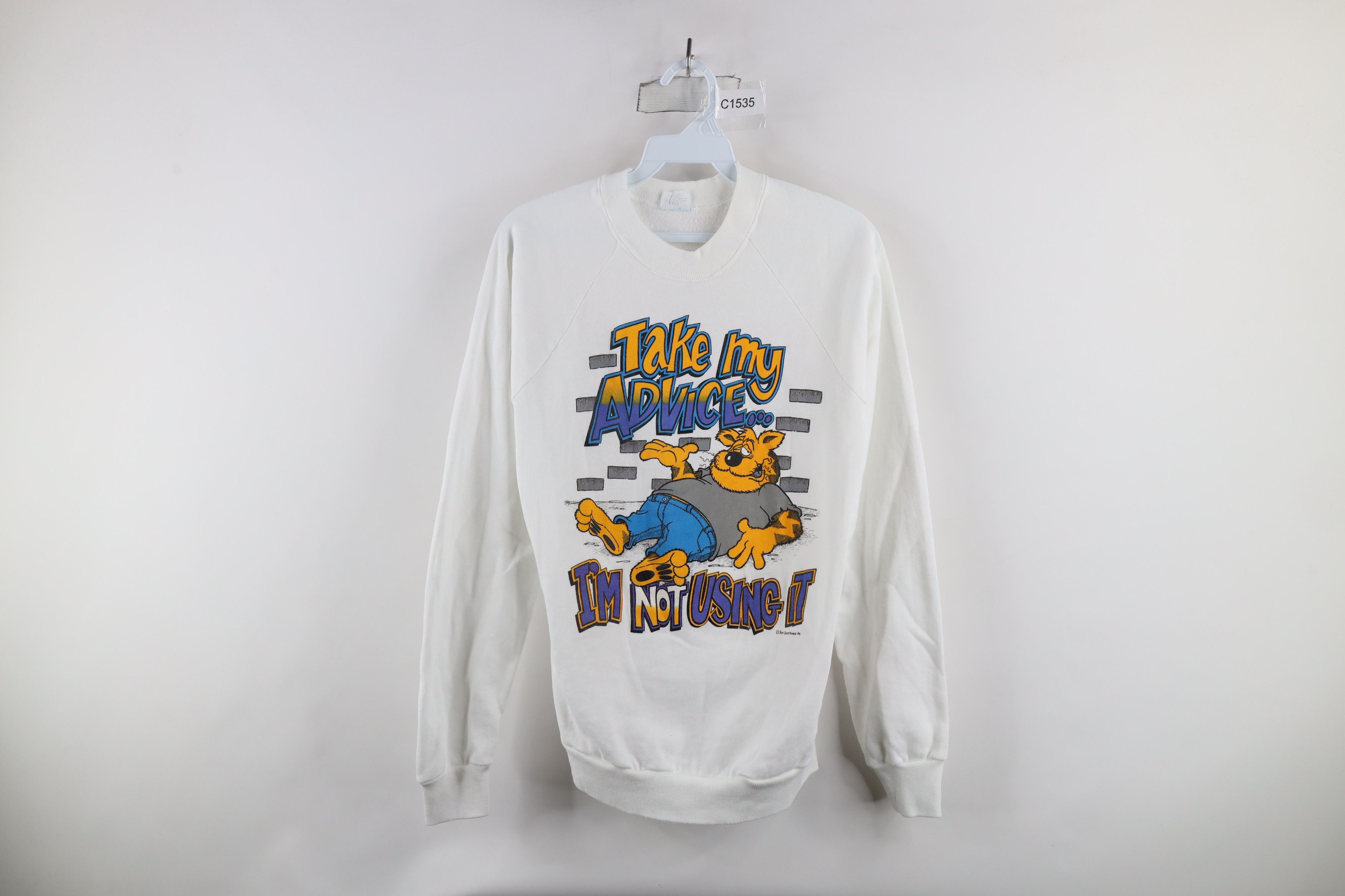 Vintage Vintage 80s Streetwear I'm Not Using It Cartoon Sweatshirt Size US S / EU 44-46 / 1 - 1 Thumbnail