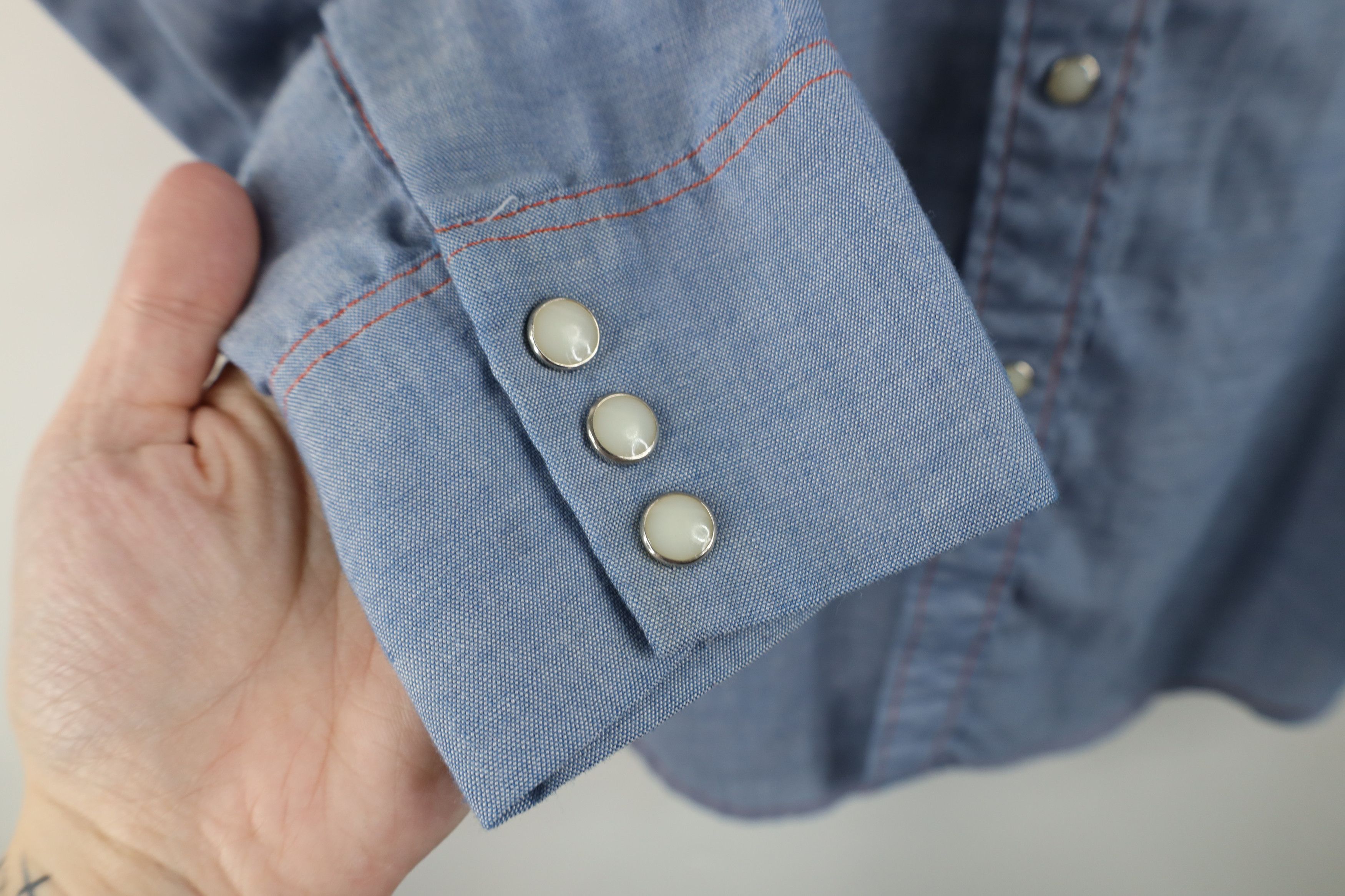 Vintage Vintage 60s 70s Big Mac Rodeo Snap Button Shirt Blue USA Size US XL / EU 56 / 4 - 4 Thumbnail