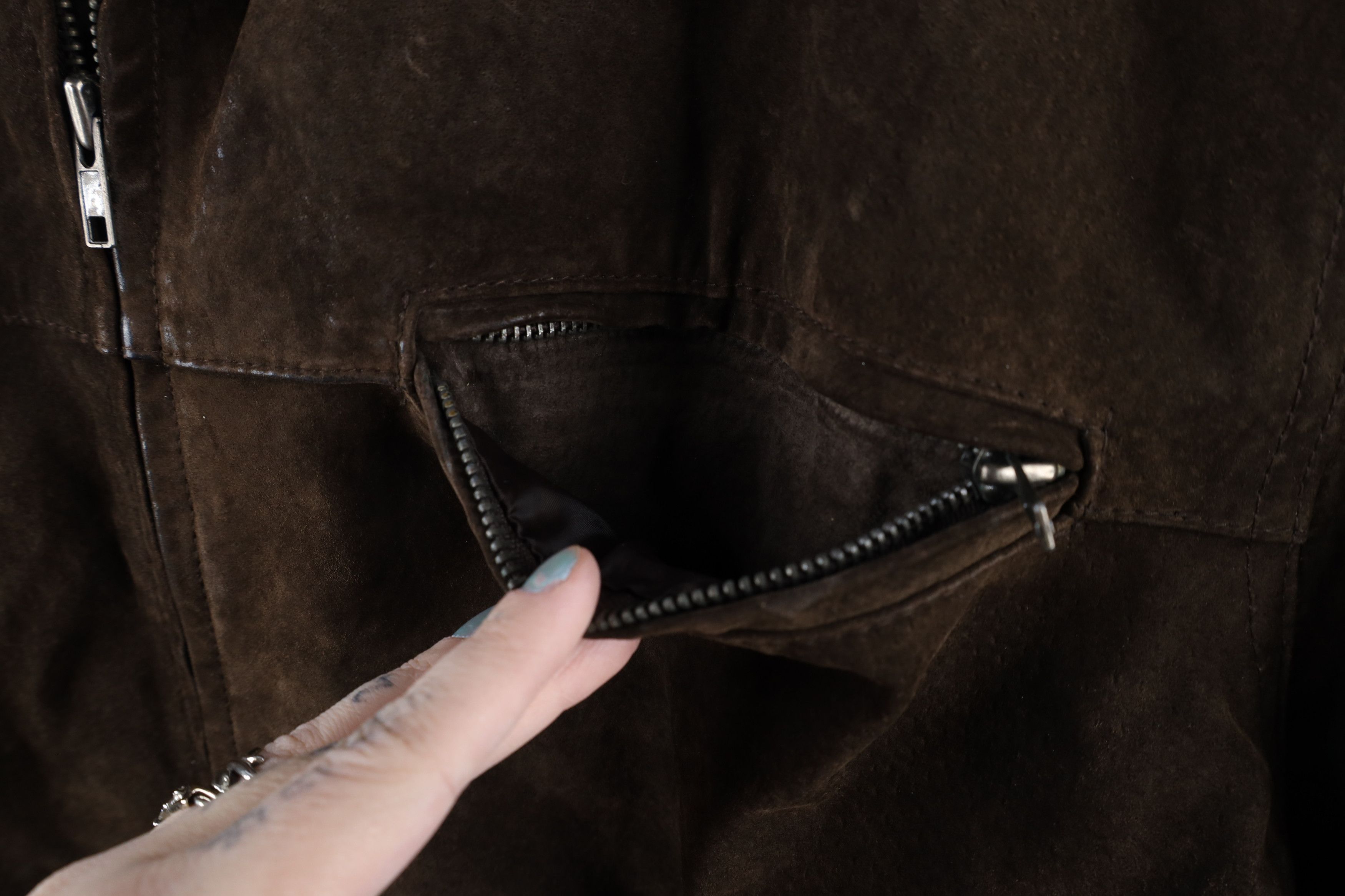 Vintage Vintage 90s Streetwear Suede Leather Bomber Jacket Brown Size US XL / EU 56 / 4 - 10 Thumbnail