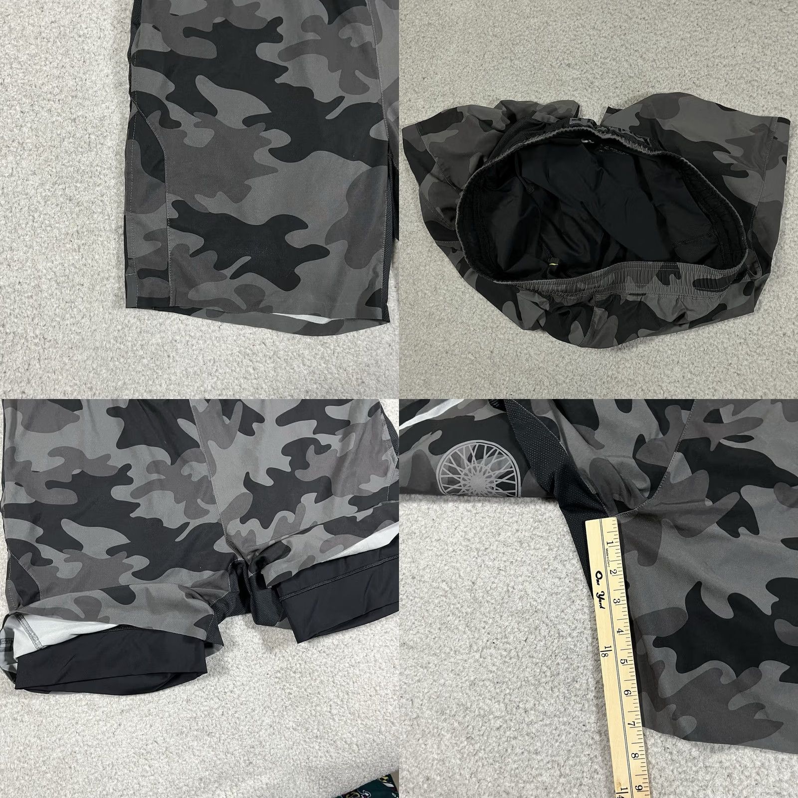 Vintage Soulcycle Shorts Mens M Gray Camo Performance Lined Athletic Gym Workout Shirt? Size US 31 - 8 Thumbnail