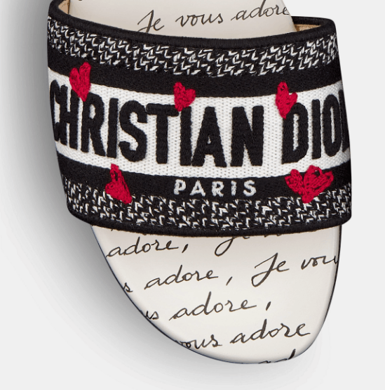 Dior o1w1db10625 KCQ209 Dioramour Dway Slides in Black/White Size US 6 / IT 36 - 4 Thumbnail