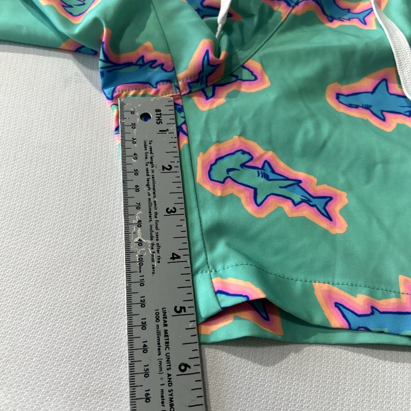 Chubbies Chubbies Swim Trunks Mens S Blue 7" Board Shorts Lined Sharks Drawstring Size US 29 - 6 Thumbnail
