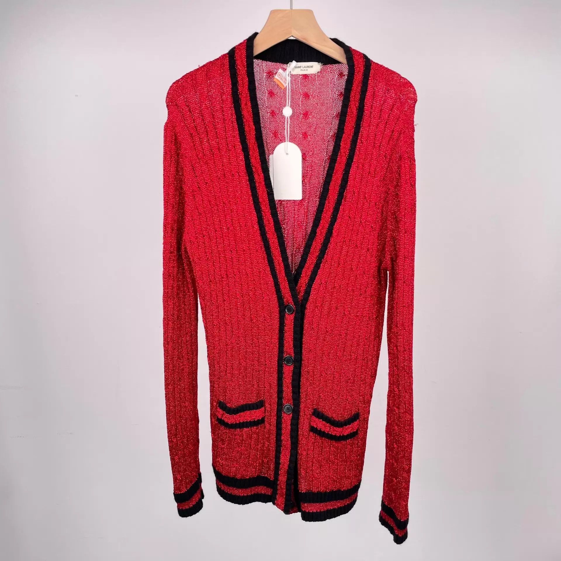 Yves Saint Laurent YSL Cotton Knit Red Dress S Size S / US 4 / IT 40 - 1 Thumbnail