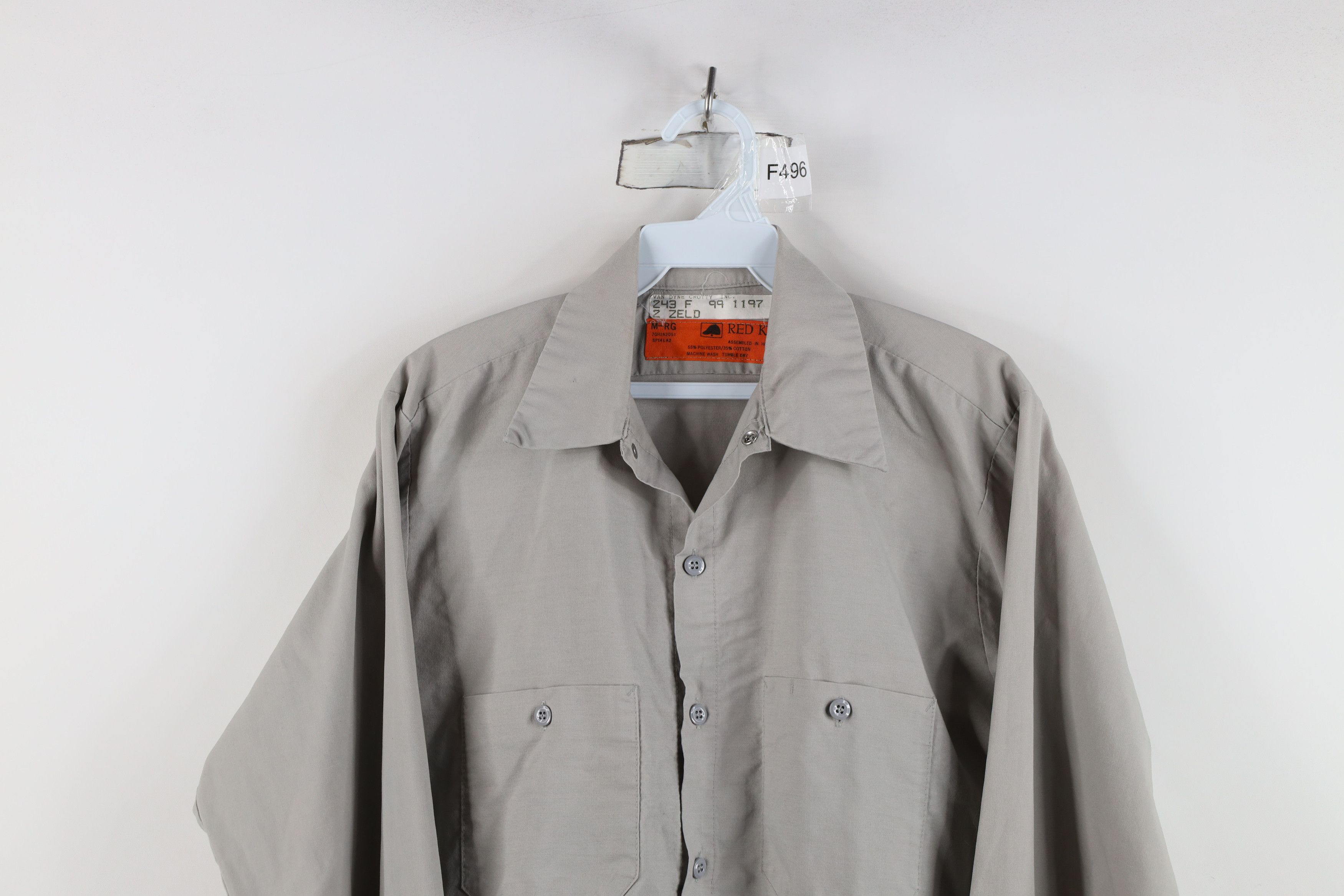 Vintage Vintage 90s Streetwear Workwear Mechanic Button Shirt Gray Size US M / EU 48-50 / 2 - 2 Thumbnail