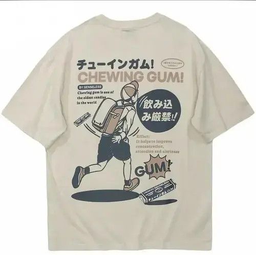 Other Japanese Style Beige Printed T-shirt Tee Short Sleeve Size US M / EU 48-50 / 2 - 4 Thumbnail