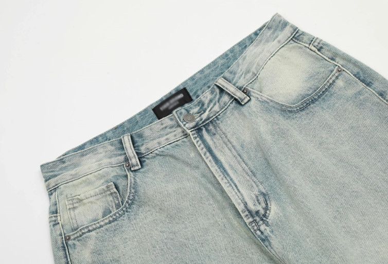 Vintage Retro men's hip-hop distressed loose casual washed jeans Size US 32 / EU 48 - 3 Thumbnail