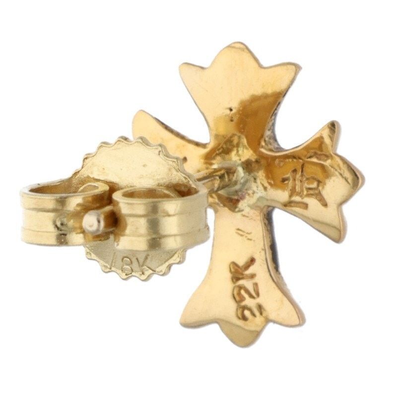 Chrome Hearts Chrome Hearts 22K Gold Cross Stud Earring Size ONE SIZE - 2 Thumbnail