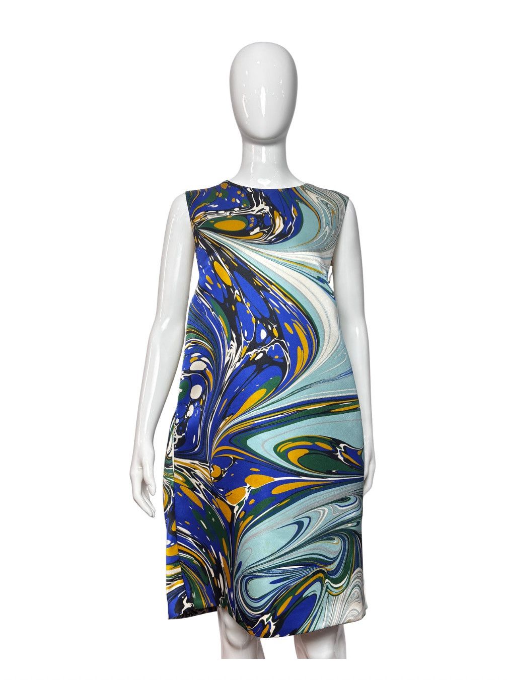 Stella McCartney Stella McCartney Abstract Print Silk Sleeveless Dress Size L / US 10 / IT 46 - 1 Thumbnail