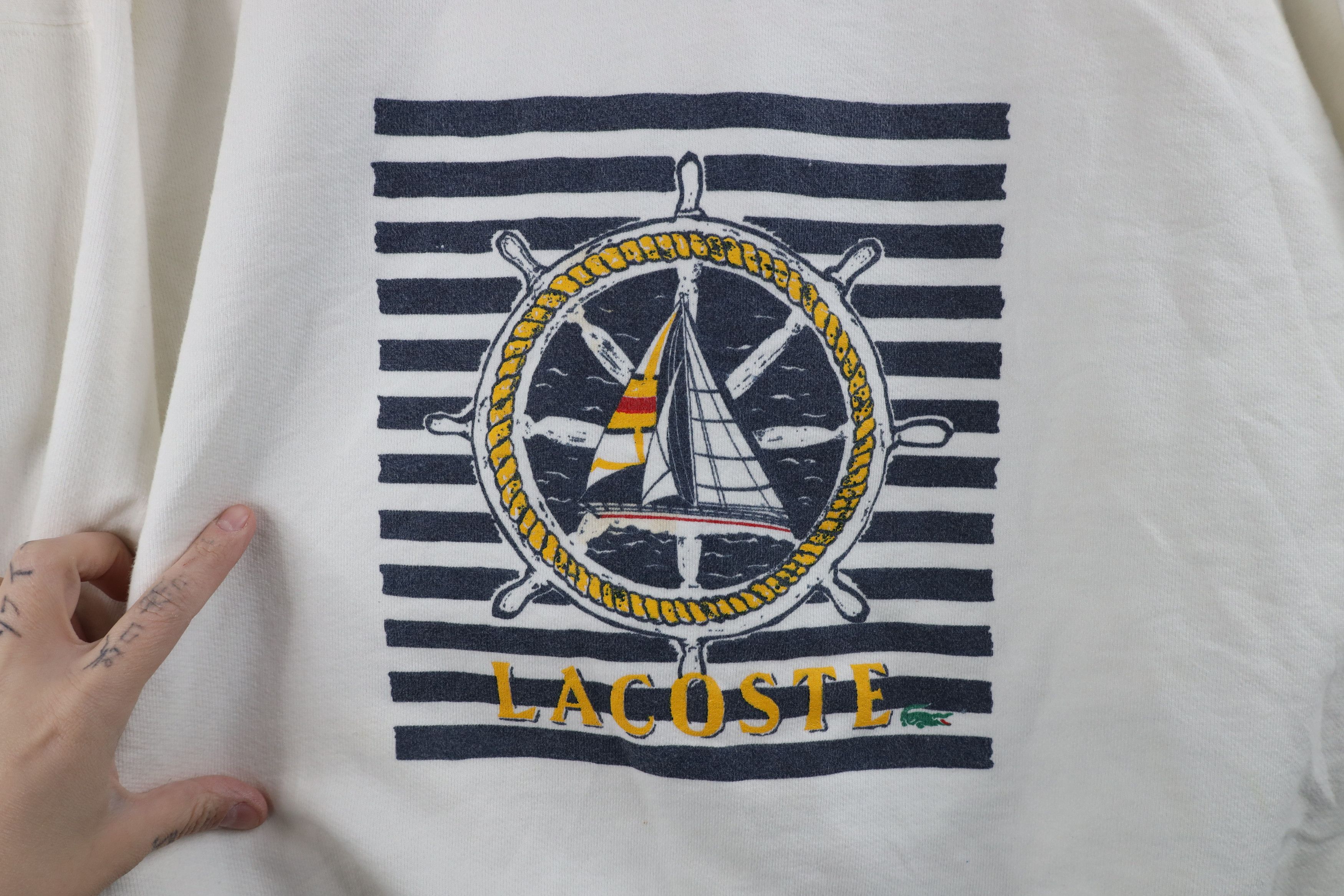 Lacoste × Vintage Vintage 80s Izod Lacoste Spell Croc Logo Sailing Sweatshirt Size US M / EU 48-50 / 2 - 4 Thumbnail