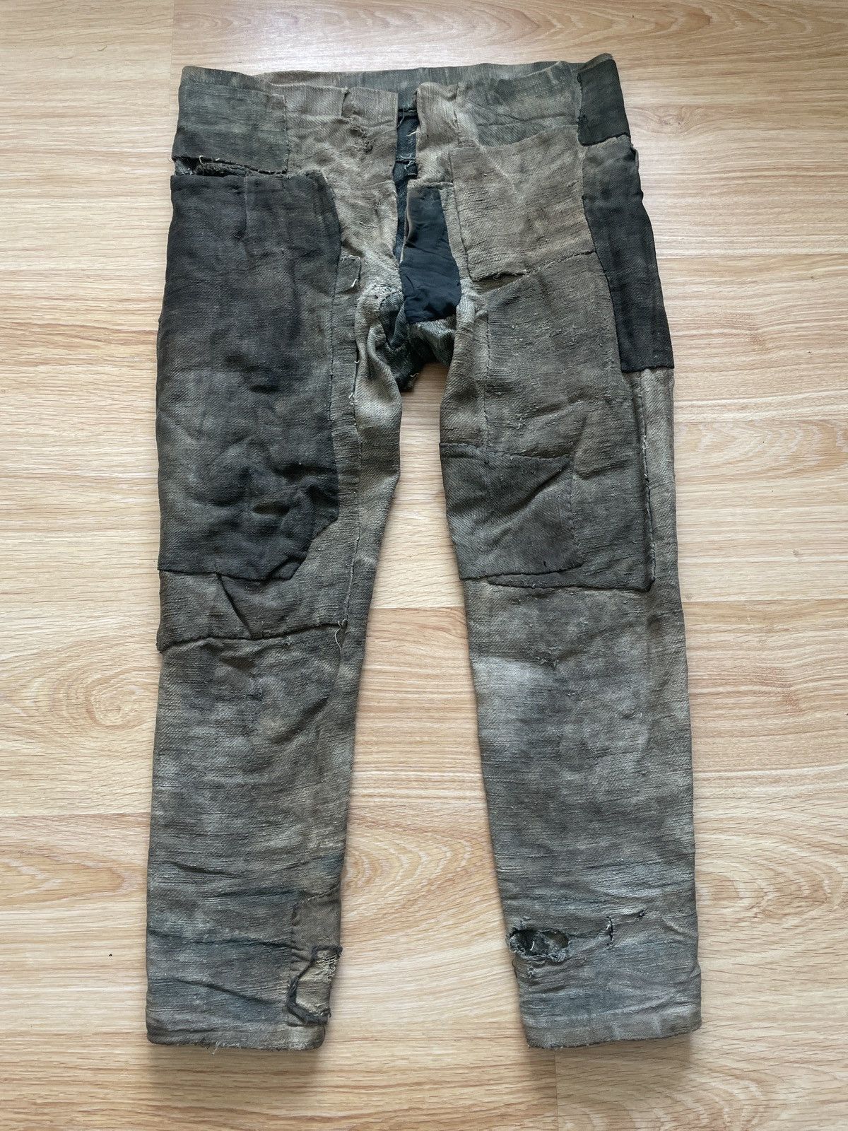 Vintage 1890-1910 Shepherds Pants (hemp + linen Shuttle loom woven) Size US 34 / EU 50 - 1 Thumbnail