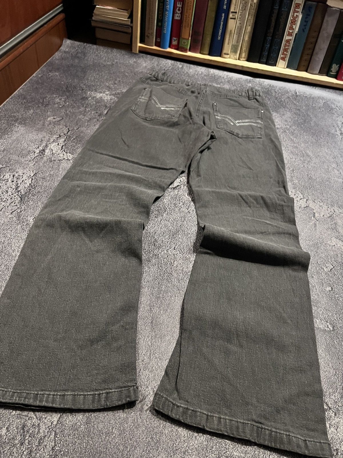 Japanese Brand SWAG Destroyed Japanese Grunge Jean / Flared Retro Gray 90 Size US 34 / EU 50 - 5 Thumbnail