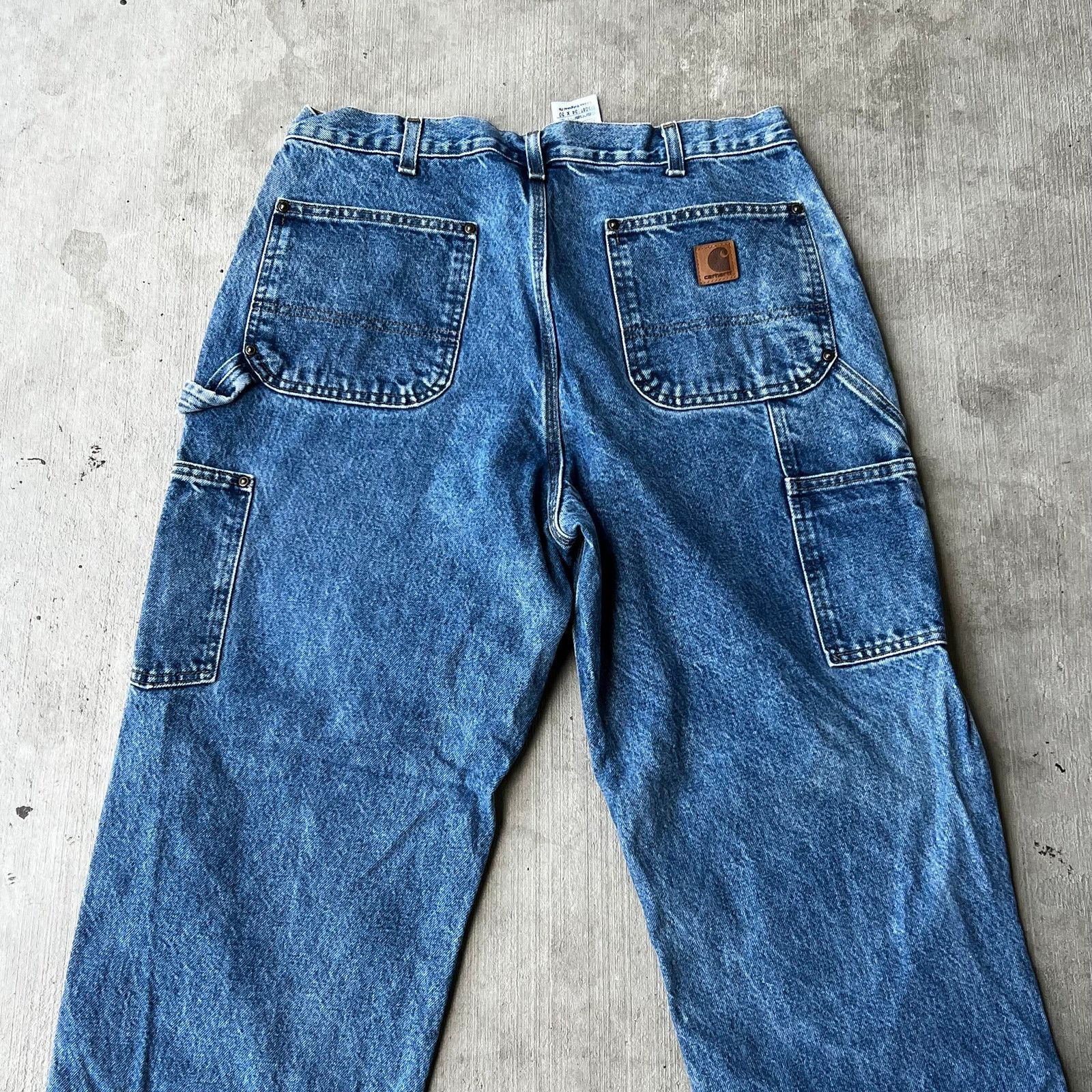Carhartt × Vintage Carhartt blue denim double knee work wear carpenter pants Size US 32 / EU 48 - 6 Thumbnail