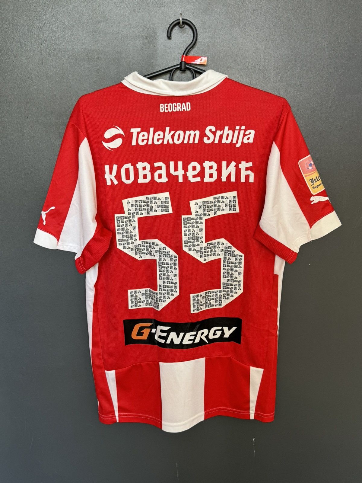 Puma Red Star Belgrad 15/16 Match Worn Kovacevic Football Jersey Size US M / EU 48-50 / 2 - 1 Thumbnail