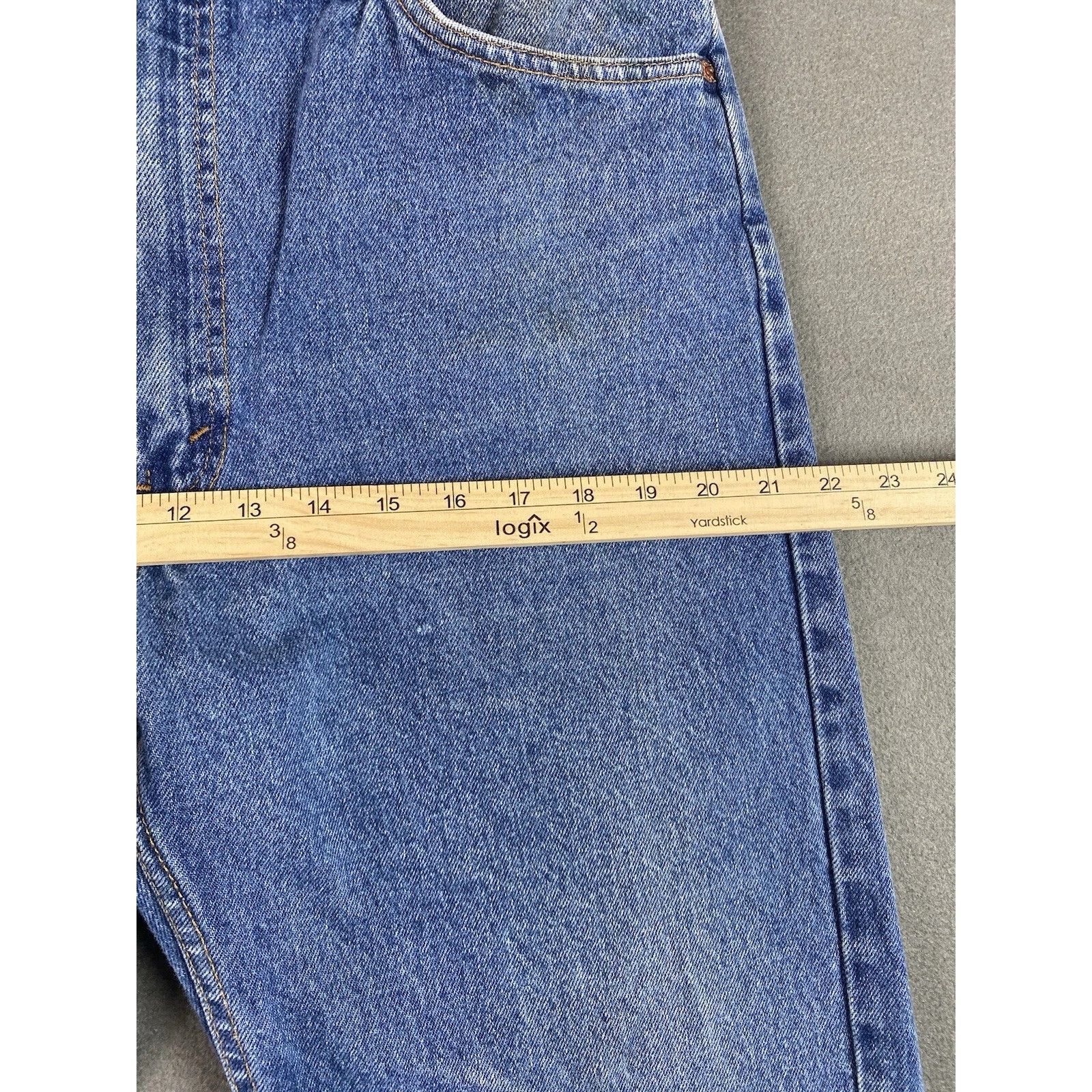 Levi's Levis-505 Jeans Blue Straight Distressed 1997 USA Orange Tab Size US 38 / EU 54 - 3 Thumbnail