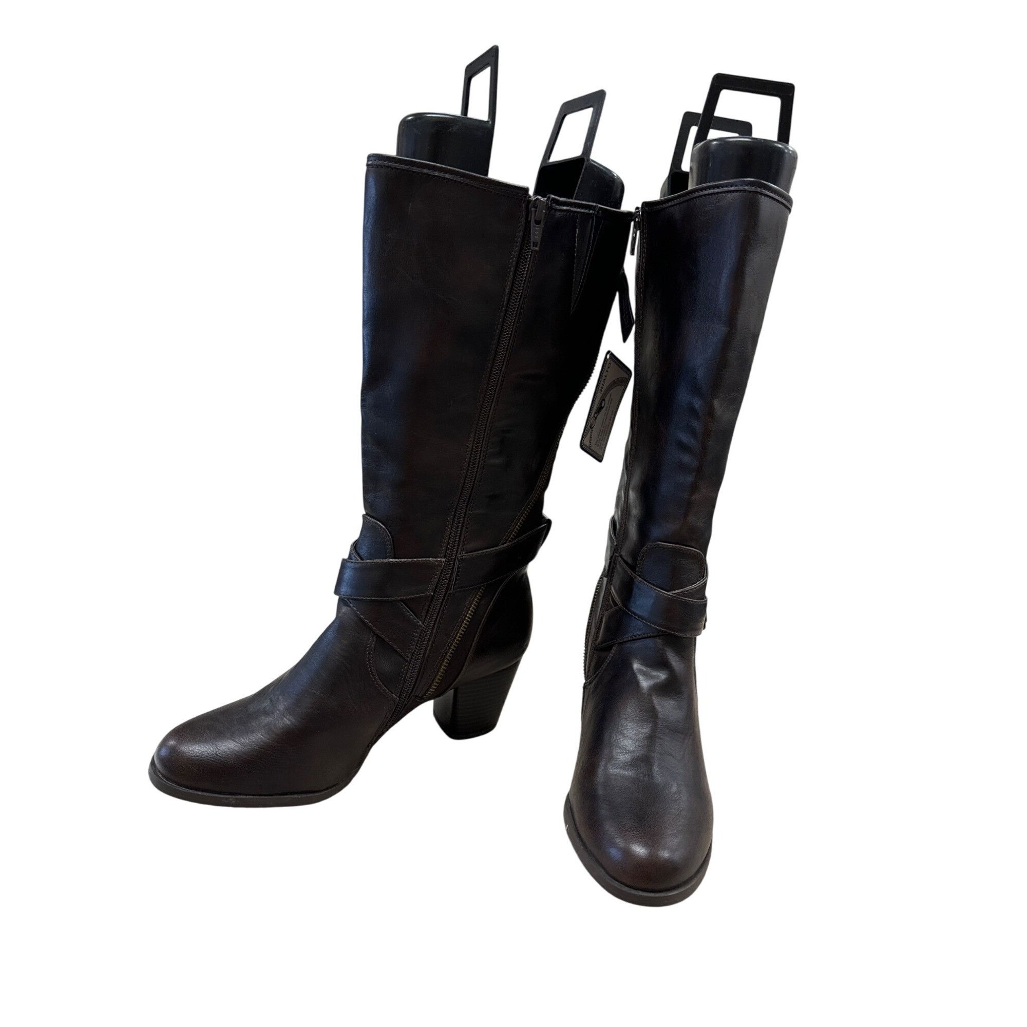 Designer Rialto Womens Brown Leather Knee-High Boots Size 10M SKU 696 Size US 10 / IT 40 - 2 Thumbnail