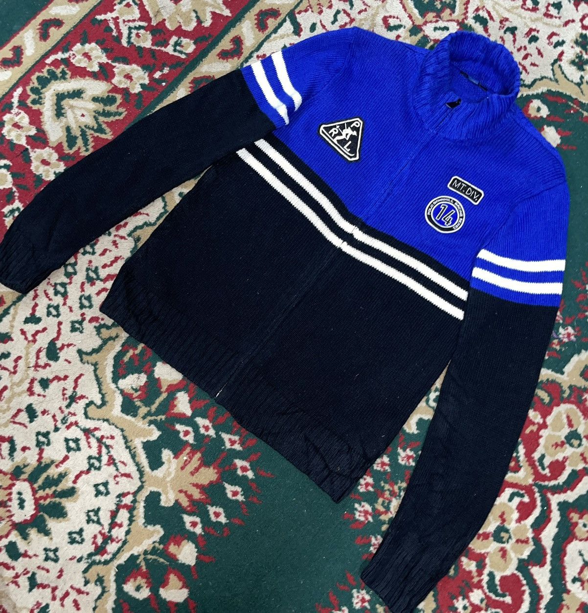 Polo Ralph Lauren Polo Ralph Lauren Mt. Div. Patch Zip-Up Knit Jacket Size US S / EU 44-46 / 1 - 6 Thumbnail