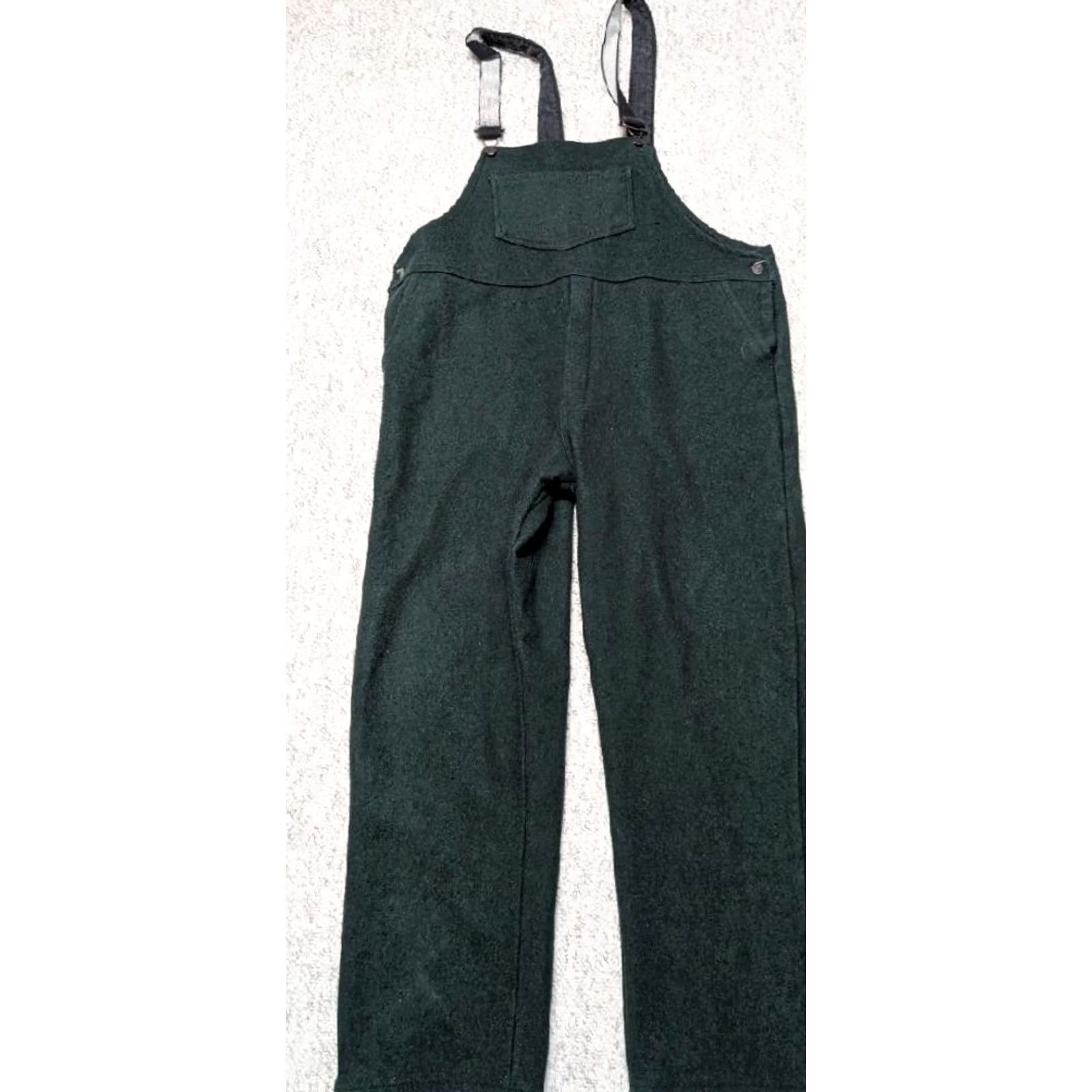 Vintage VINTAGE Codet Hunting Pants Bibs Wool Green 38x32 XL Canada Mens Overalls/ pants Size US 36 / EU 52 - 2 Thumbnail