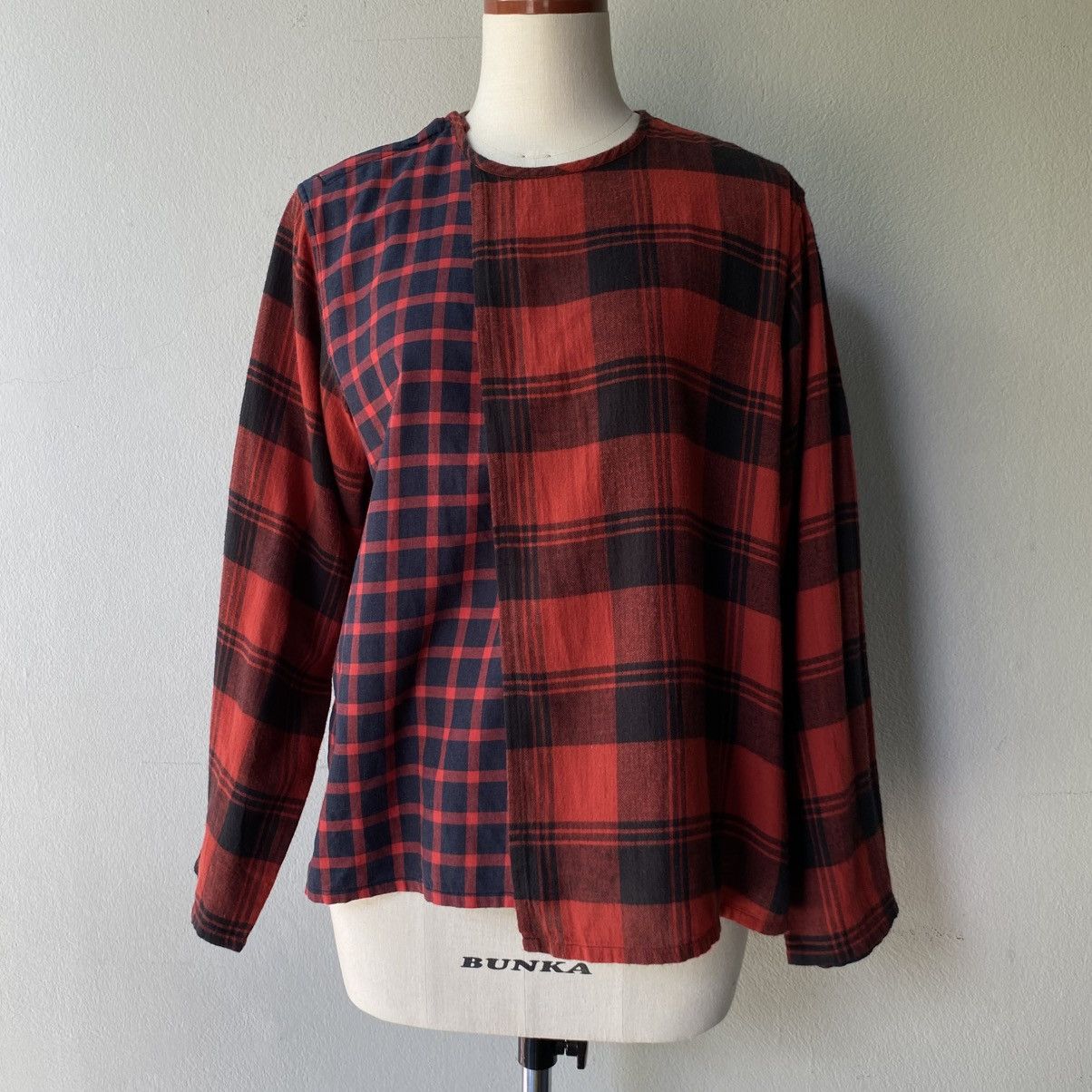 Zucca Zucca Red and Black Patchwork Plaid Long Sleeve Shirt Size M / US 6-8 / IT 42-44 - 9 Thumbnail