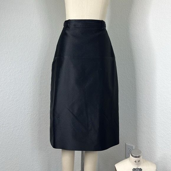 Gucci Gucci Gucci Duchesse Silk Side Slit A Line Skirt with Logo B Size 28" / US 6 / IT 42 - 9 Thumbnail