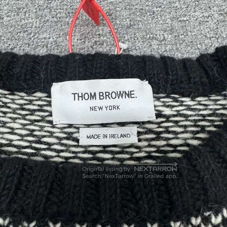 Thom Browne Thom Browne Black and white whale jacquard knit sweater Size US S / EU 44-46 / 1 - 6 Thumbnail