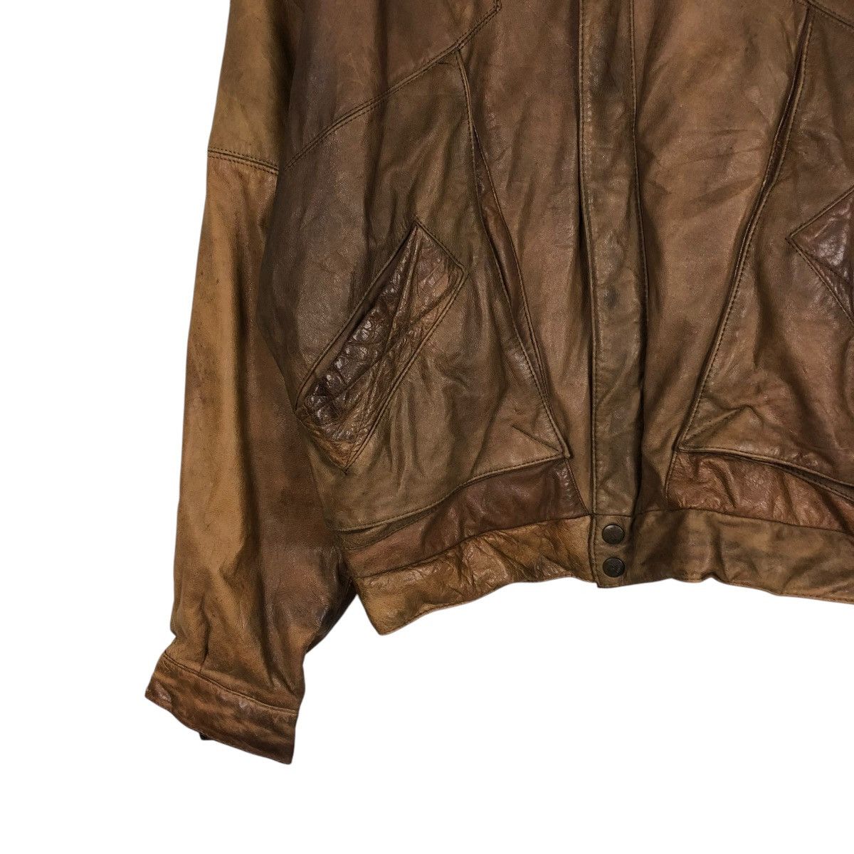 Japanese Brand 🔥VINTAGE LEATHER JACKET BOMBER SIN THUNG ISSEY MIYAKE Size US M / EU 48-50 / 2 - 6 Thumbnail