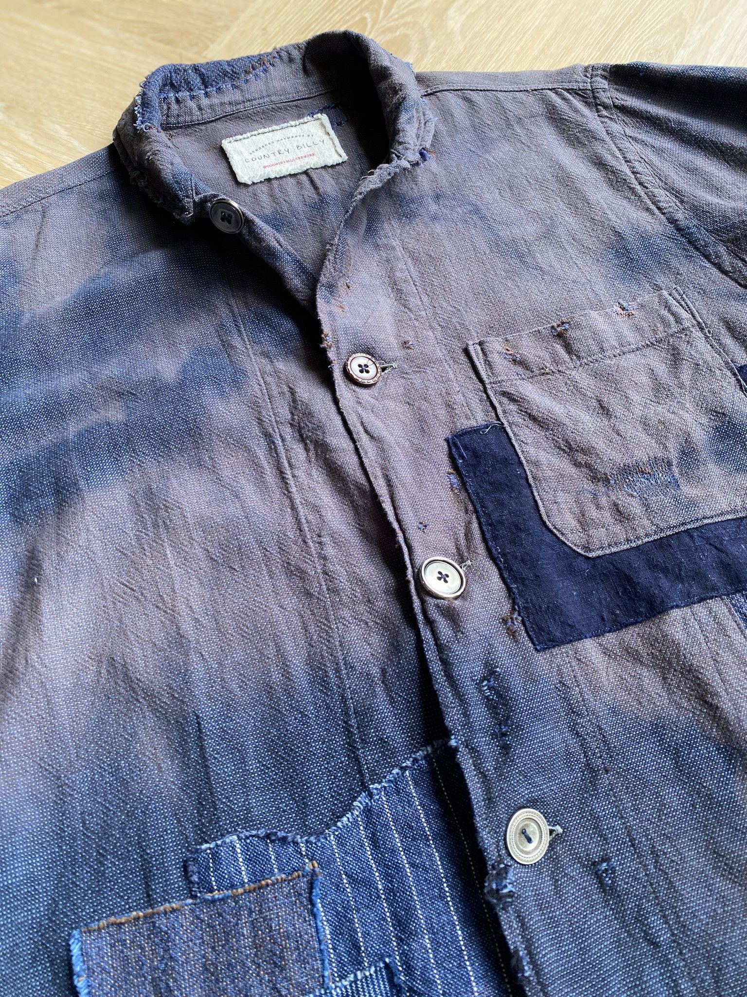 Universal Works Pincheck Dirty Mud-Indigo - Chore Jacket Size US M / EU 48-50 / 2 - 11 Thumbnail