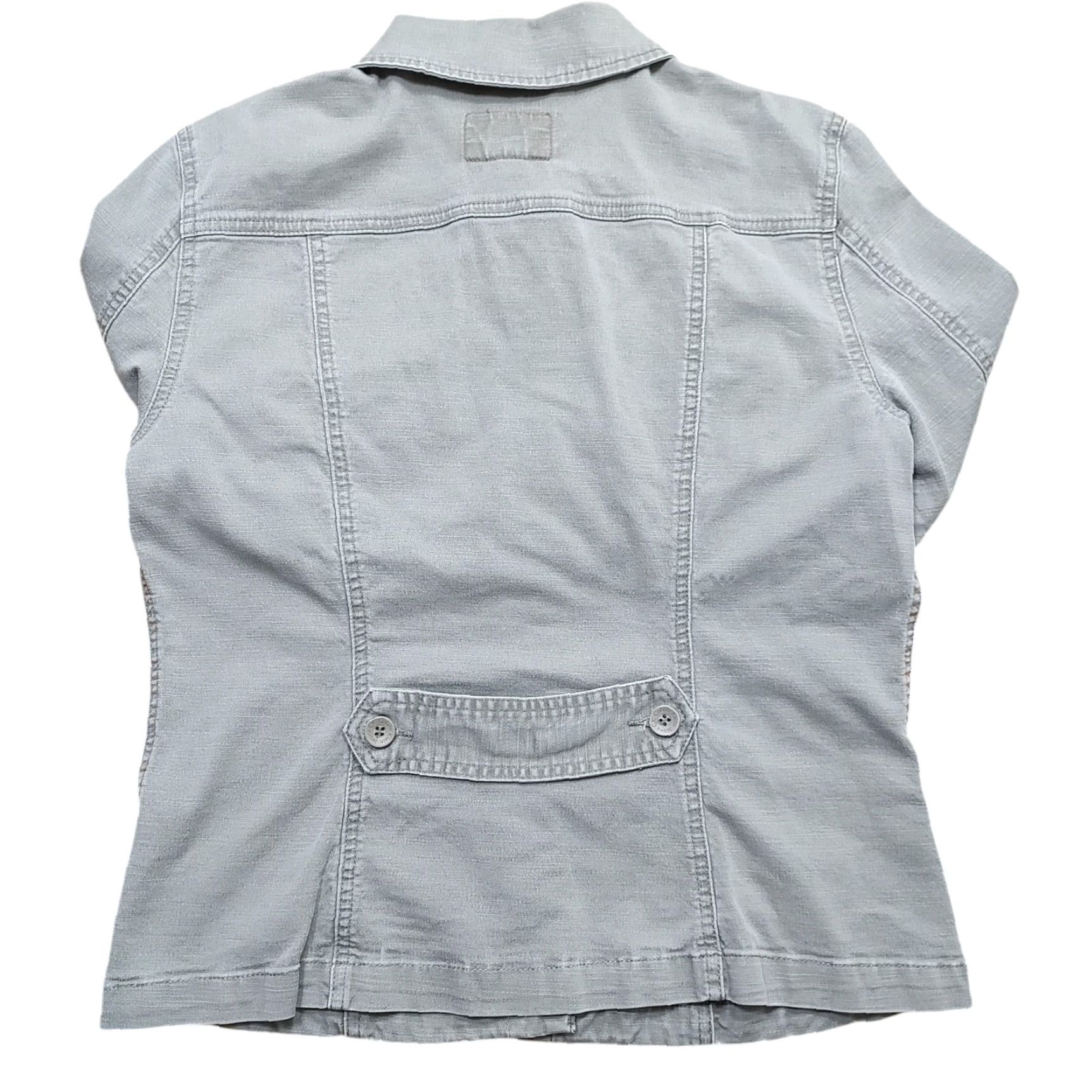 Calvin Klein VINTAGE Calvin Klein Denim Jacket Womens Large Gray Short Sleeve Jacket - 90s Classic Retro Outdoors Cotton Denim Pockets Front Button Size L / US 10 / IT 46 - 3 Thumbnail