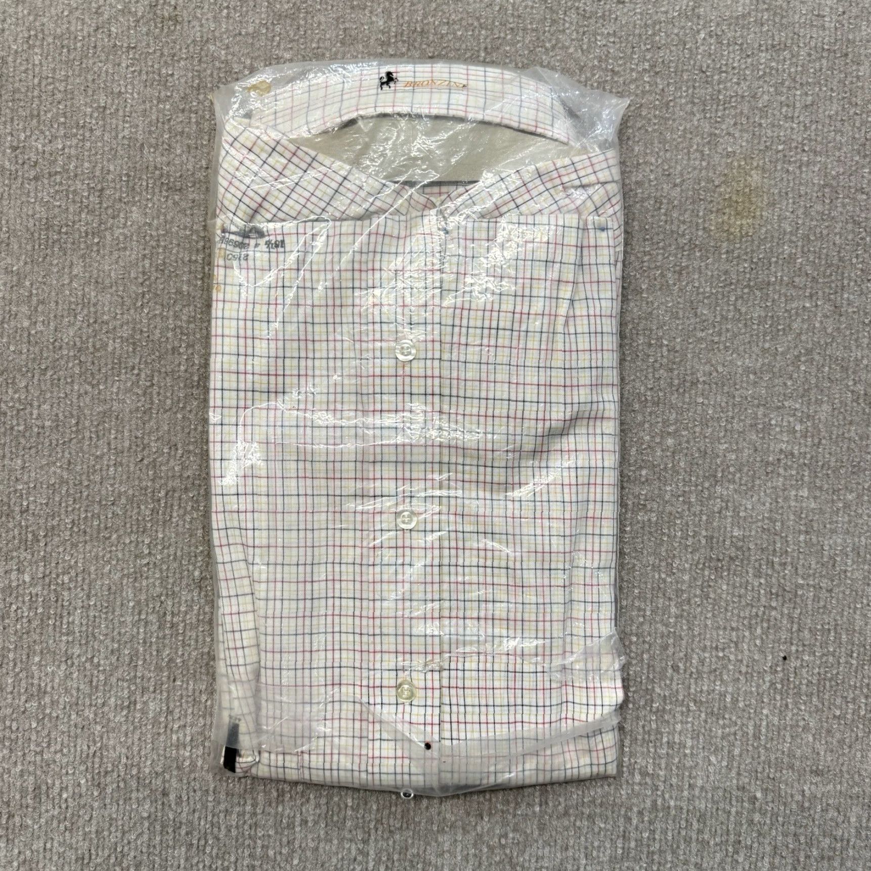 Vintage VINTAGE Bronzini Dress Shirt Mens Button Down Check Stripe 15.5 NOS White Size 42R - 5 Thumbnail