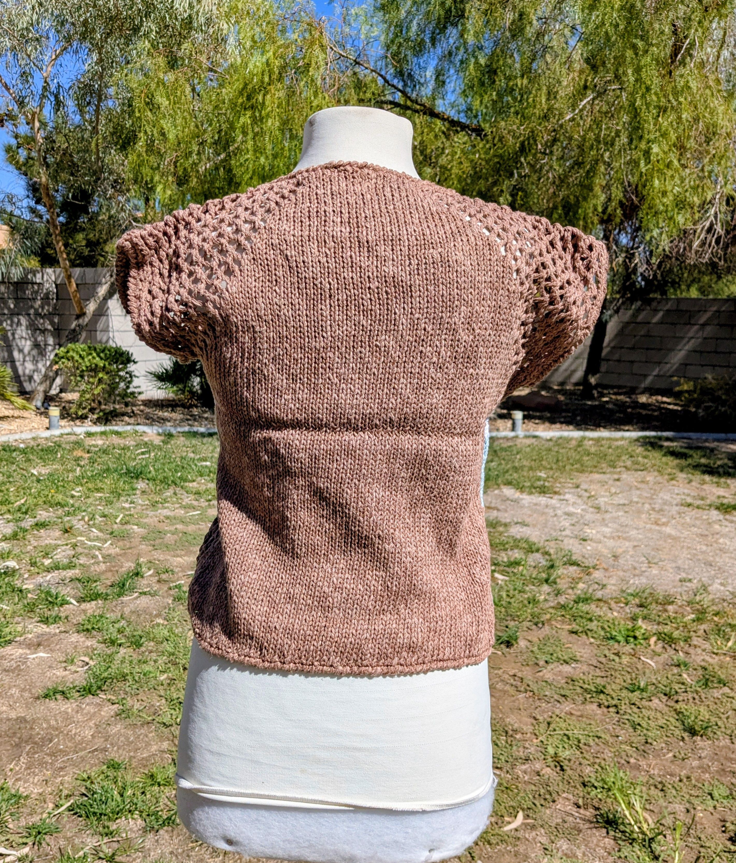 Other Vintage 1980s Petite Knit Geometric Shapes Hand Knit Top Size S / US 4 / IT 40 - 4 Thumbnail