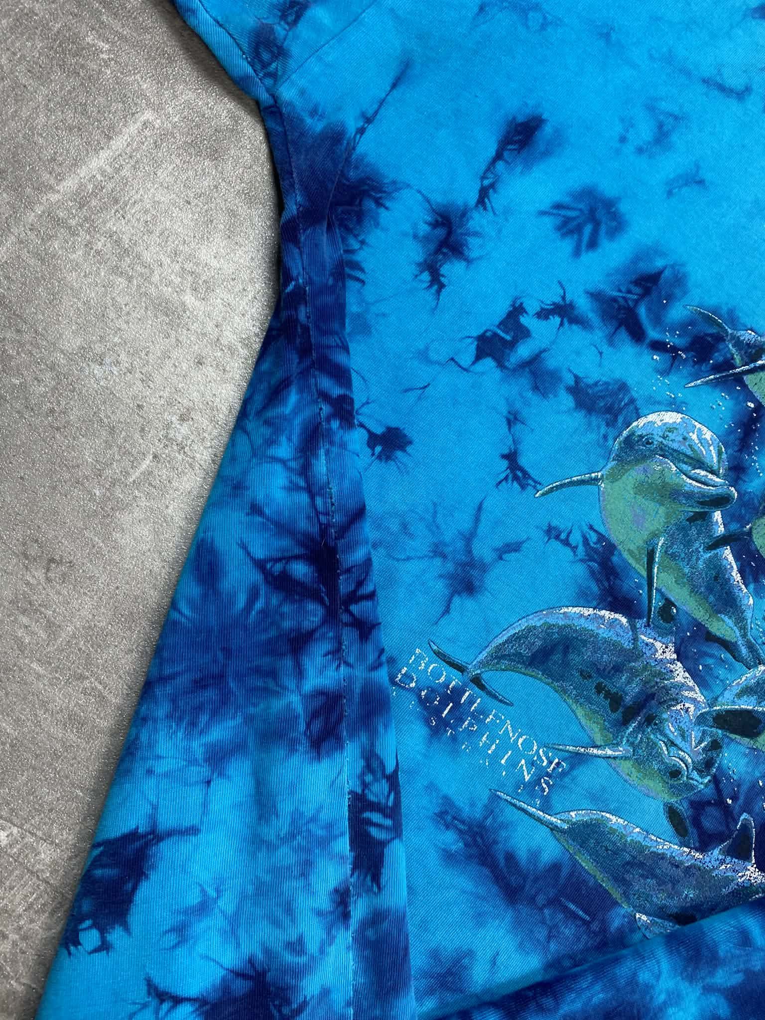 Vintage Vintage Blue Tie-dye T-shirt Bottlenose Dolphins Distressed Size US XXL / EU 58 / 5 - 14 Thumbnail