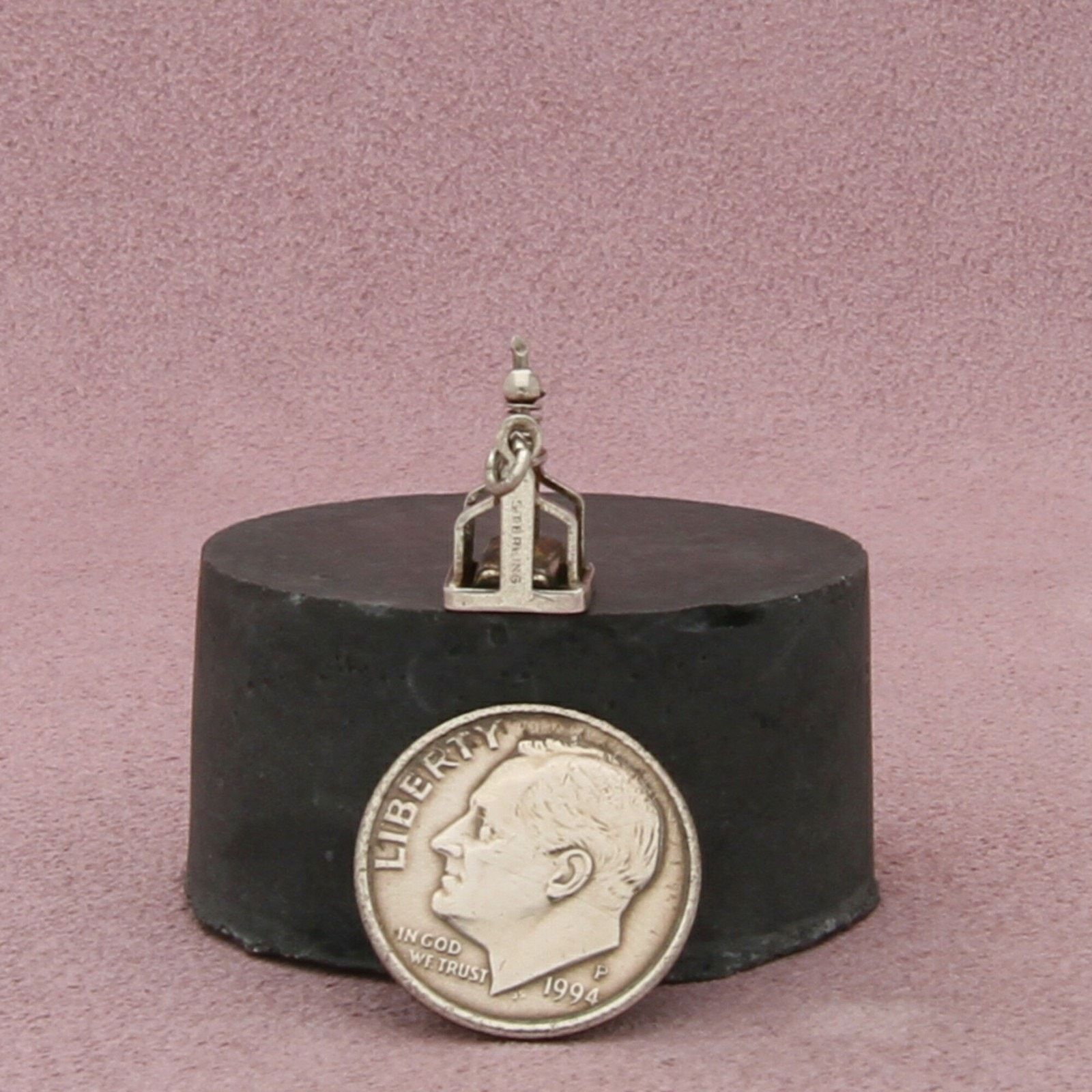 Sterling Silver sterling silver vintage i love you rubber stamp charm Size ONE SIZE - 2 Thumbnail