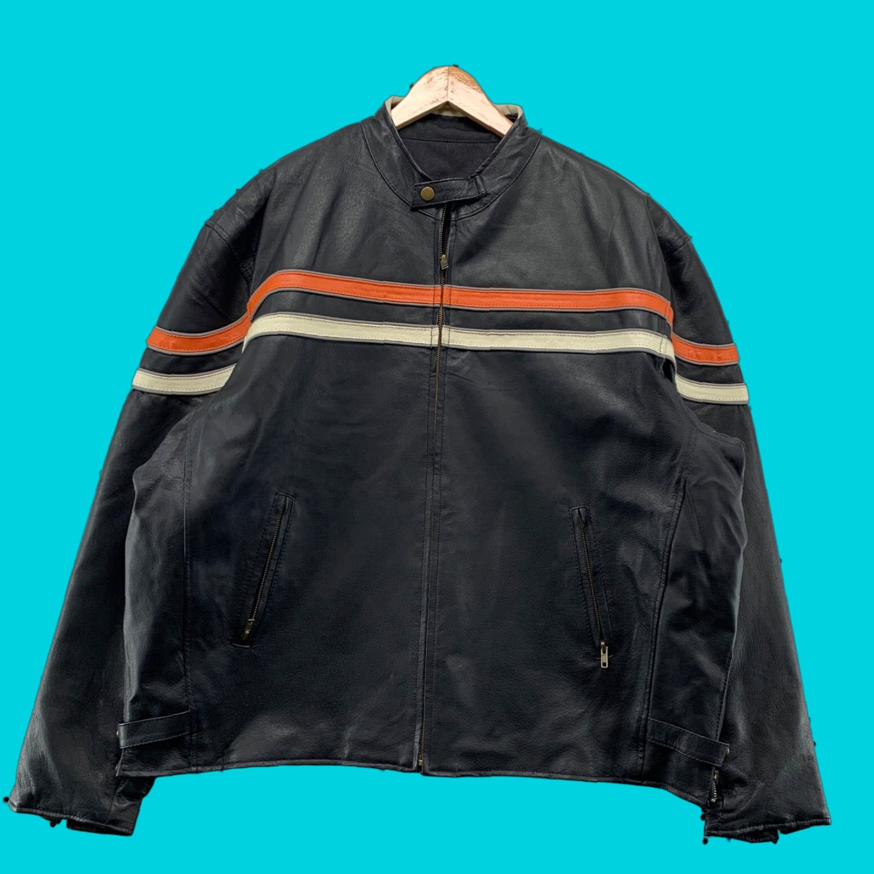 VINTAGE Bikers Dream Leather Reversible Jacket 3XL Black Biker Mens