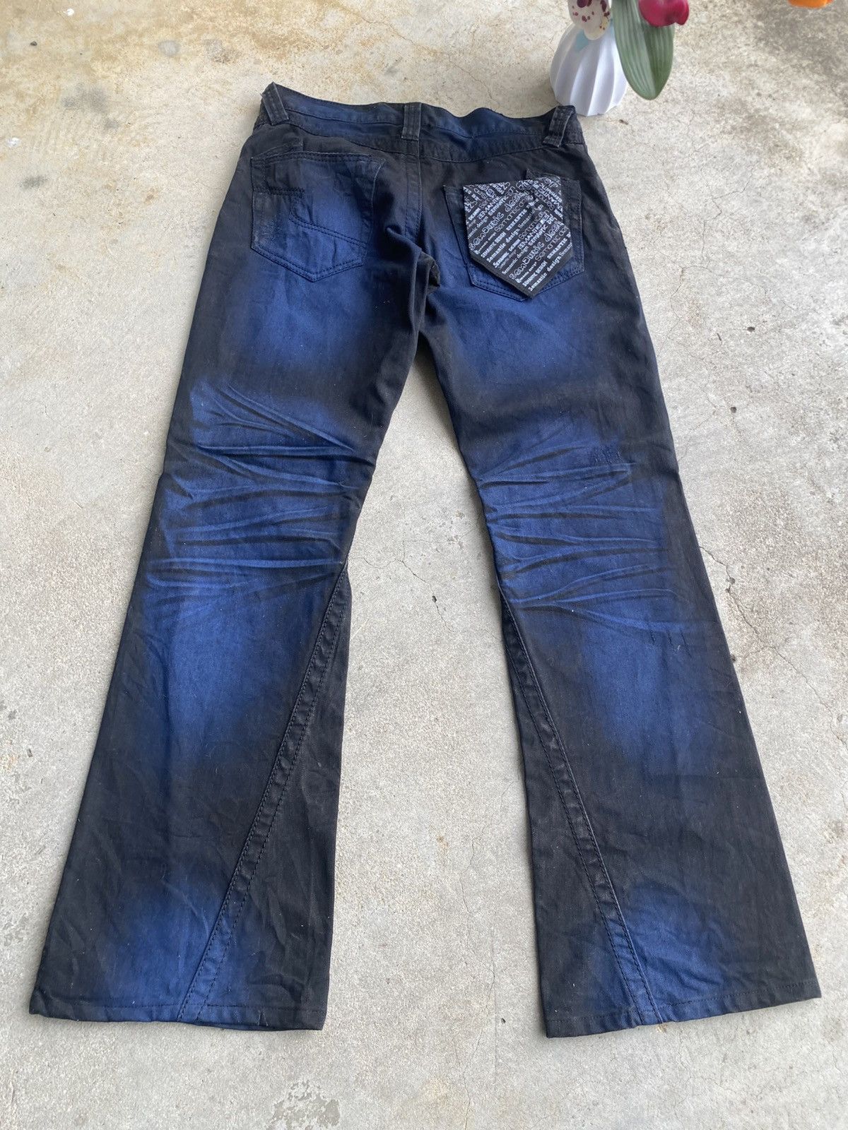 semanticdesign Semantic Design Tri-Zip Distressed Bootcut Flare