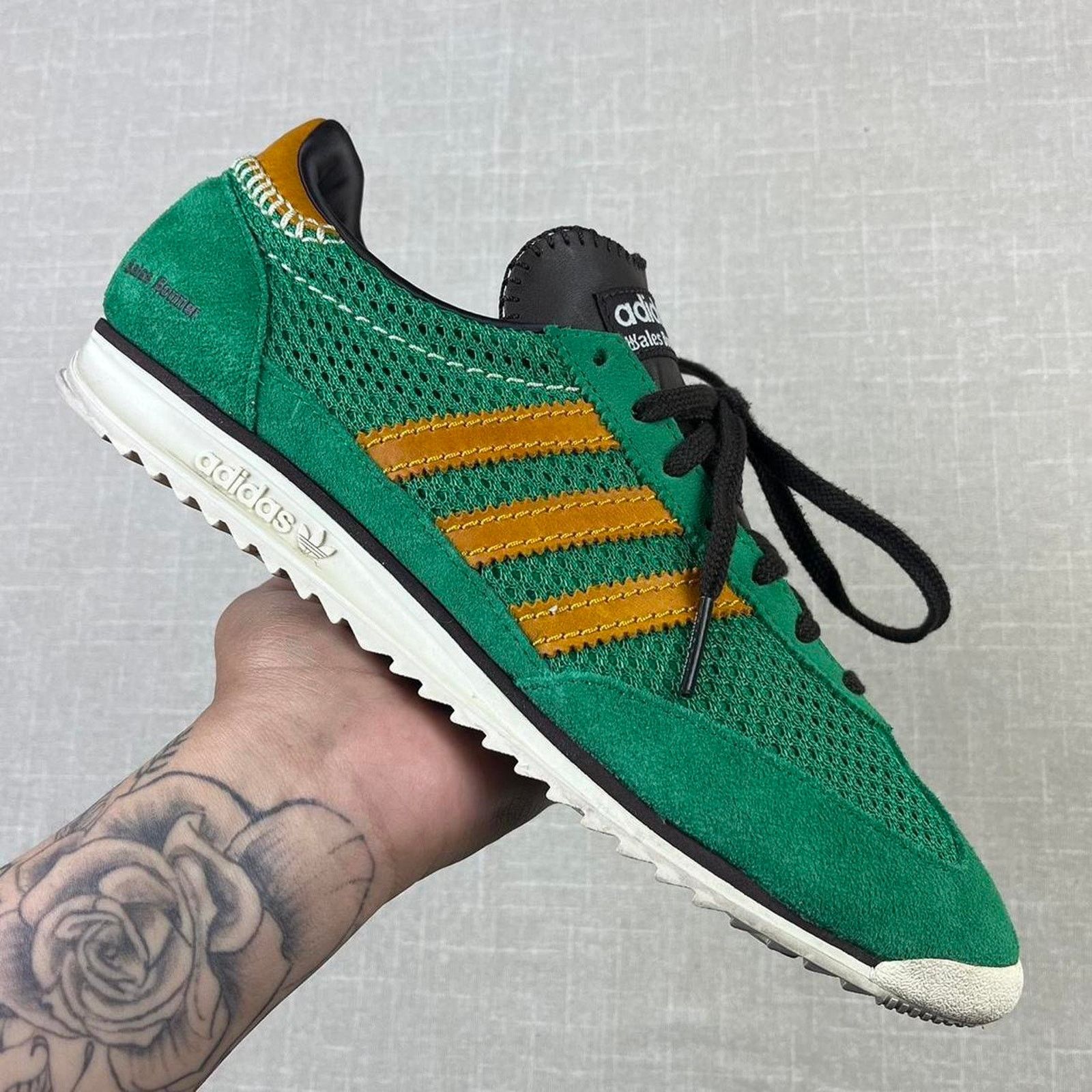 adidas gazelle silver green womens Adidas Originals x Wales Bonner  SL76 Sneakers in Yellow  Henrik Vibskov  Boutique