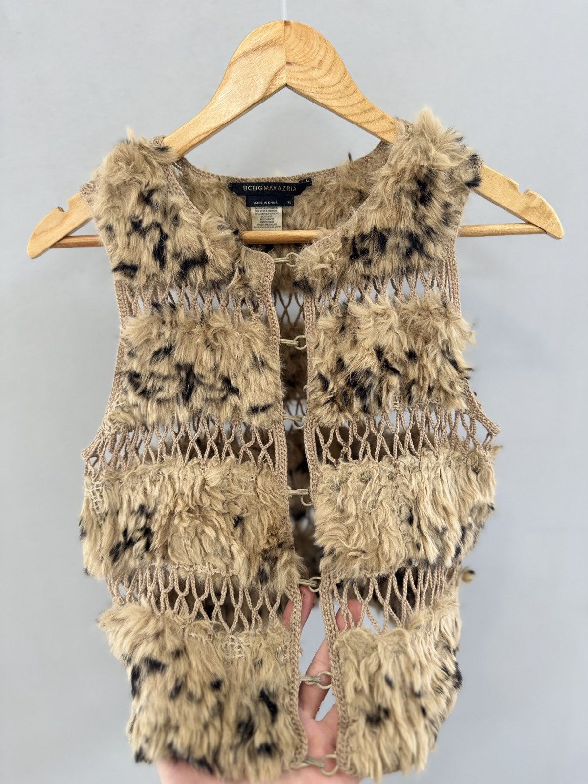 If Six Was Nine Avant Garde Y2K Vintage Faux Fur Vest Size XS / US 0-2 / IT 36-38 - 3 Thumbnail