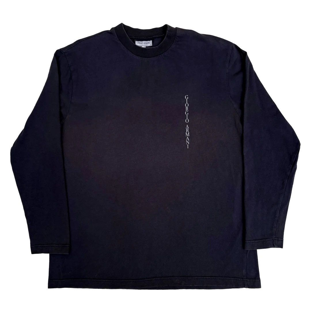 Armani Giorgio Armani 1990 90s Vintage Collezioni L/S Logo T-Shirt Size US L / EU 52-54 / 3 - 1 Thumbnail