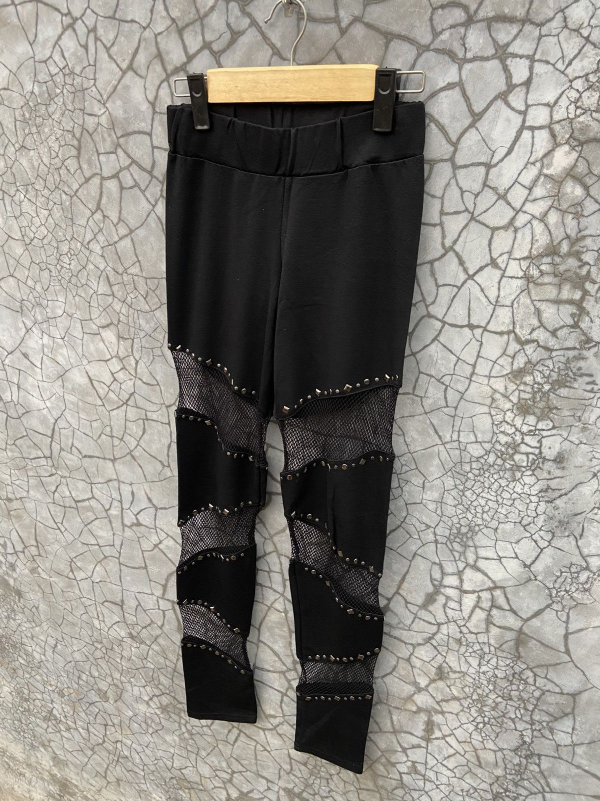 If Six Was Nine × KMRii × Le Grande Bleu (L.G.B.) Vintage Ghost Of Harlem Punk Rock Gothic Mesh Studd Legging Size US 32 / EU 48 - 2 Thumbnail