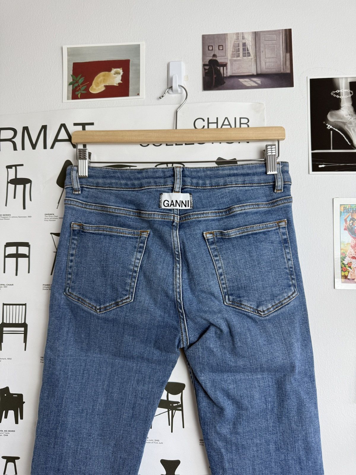 Ganni Ganni back logo slim fit denim pants 28x32 designer luxury Size 28" / US 6 / IT 42 - 5 Thumbnail