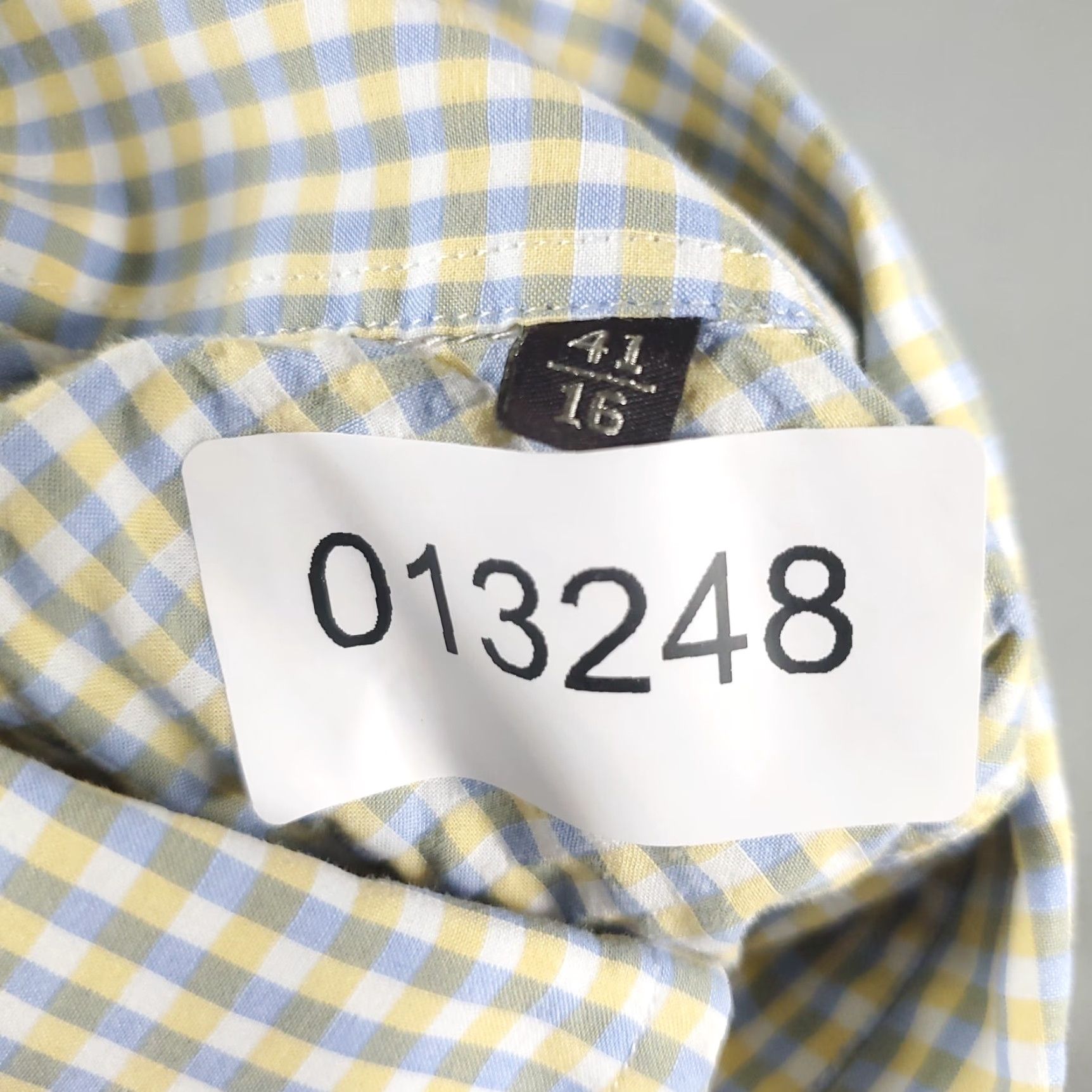 Canali Canali Gray Yellow Check Button-Up Shirt Size 16 Mens Long Sleeve Regular Fit Size US L / EU 52-54 / 3 - 8 Thumbnail