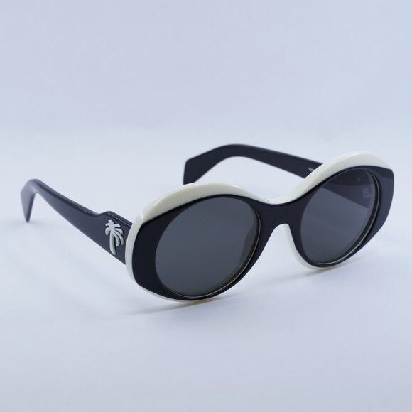 Palm Angels Palm Angels PERI027S DOYLE 0107 Sunglasses Black Oval Size ONE SIZE - 7 Thumbnail