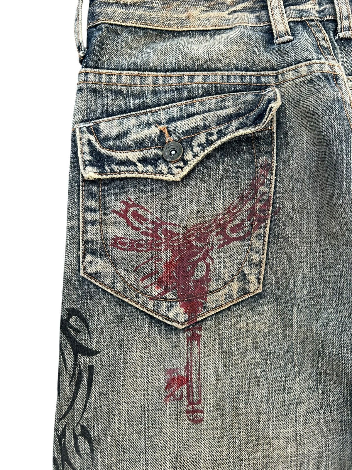 Kapital Flare Semantic design Rusty Faded Distressed Denim Jeans Size US 30 / EU 46 - 6 Thumbnail