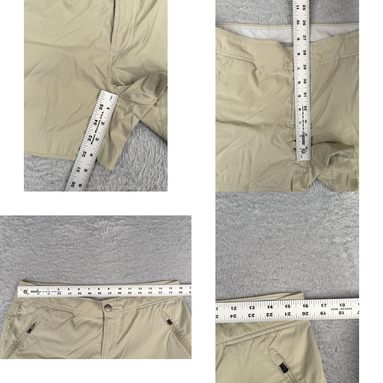 Vintage VINTAGE Columbia Women's Shorts 8 Beige Utility Nylon Blend Zip Pockets Hiking Camp 32x4 Size 27" / US 4 / IT 40 - 8 Thumbnail