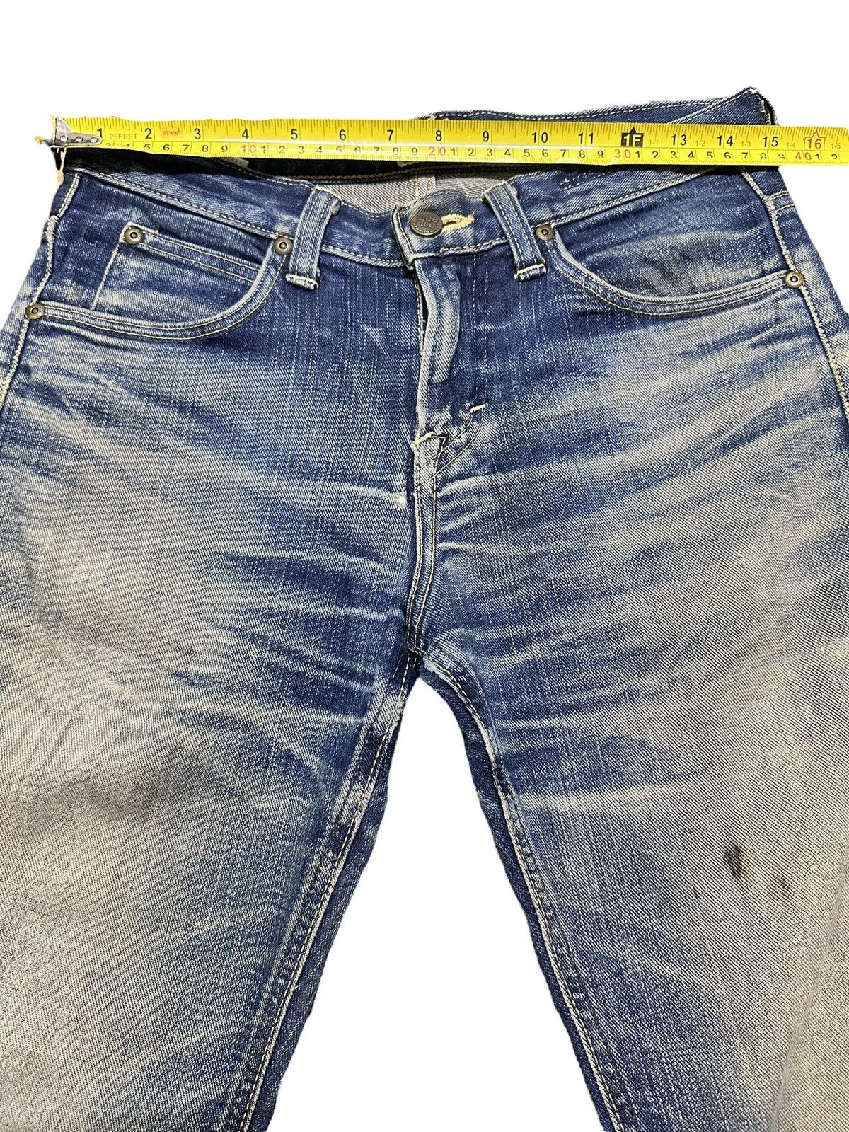 Japanese Brand Lee 101 Vintage Distressed Loose Jeans Striked and Faded Size US 30 / EU 46 - 12 Thumbnail
