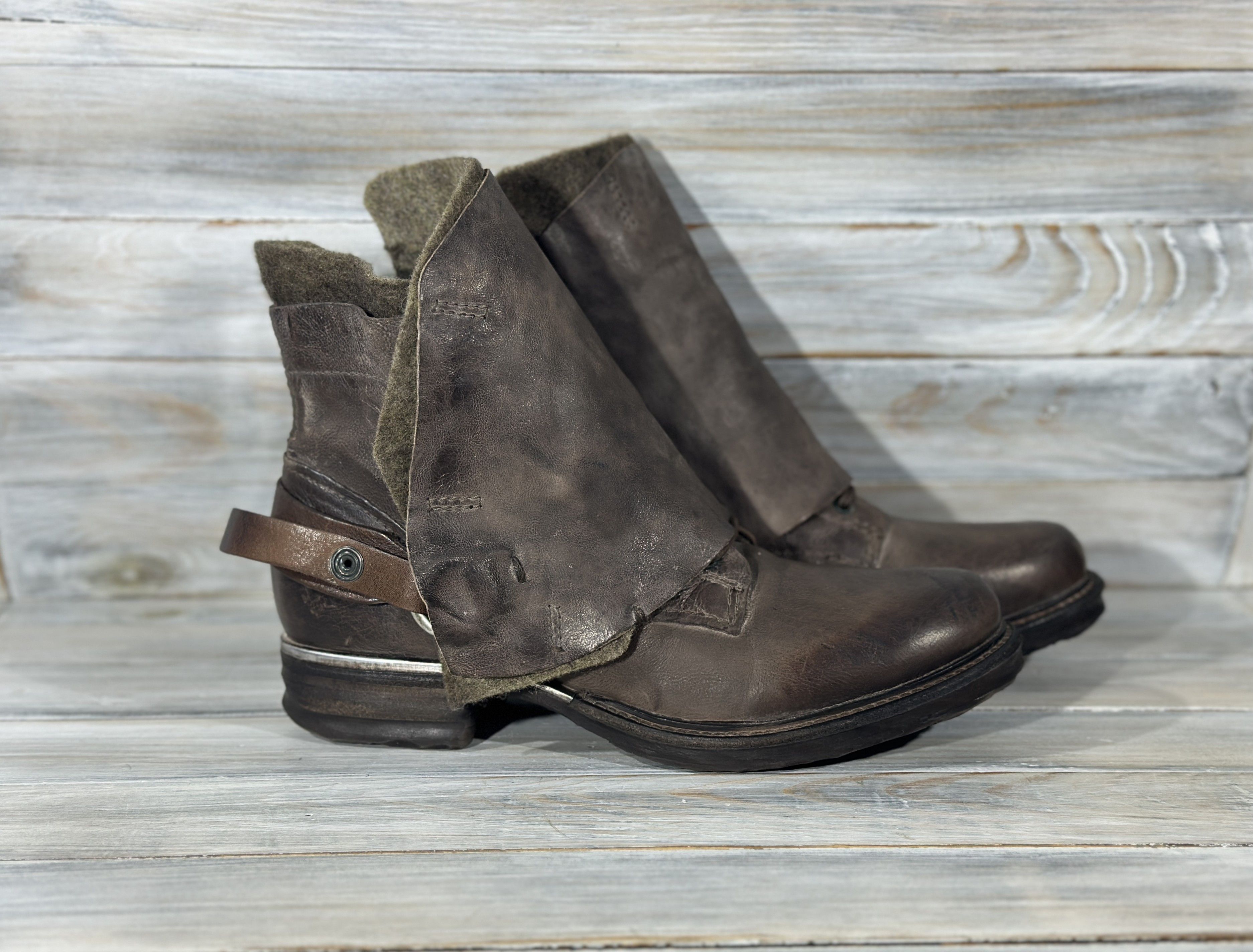 A.S.98 A.S.98 Lace Up Zip Leather Boots Made In Italy Luxury Brand Size US 9 / IT 39 - 18 Thumbnail