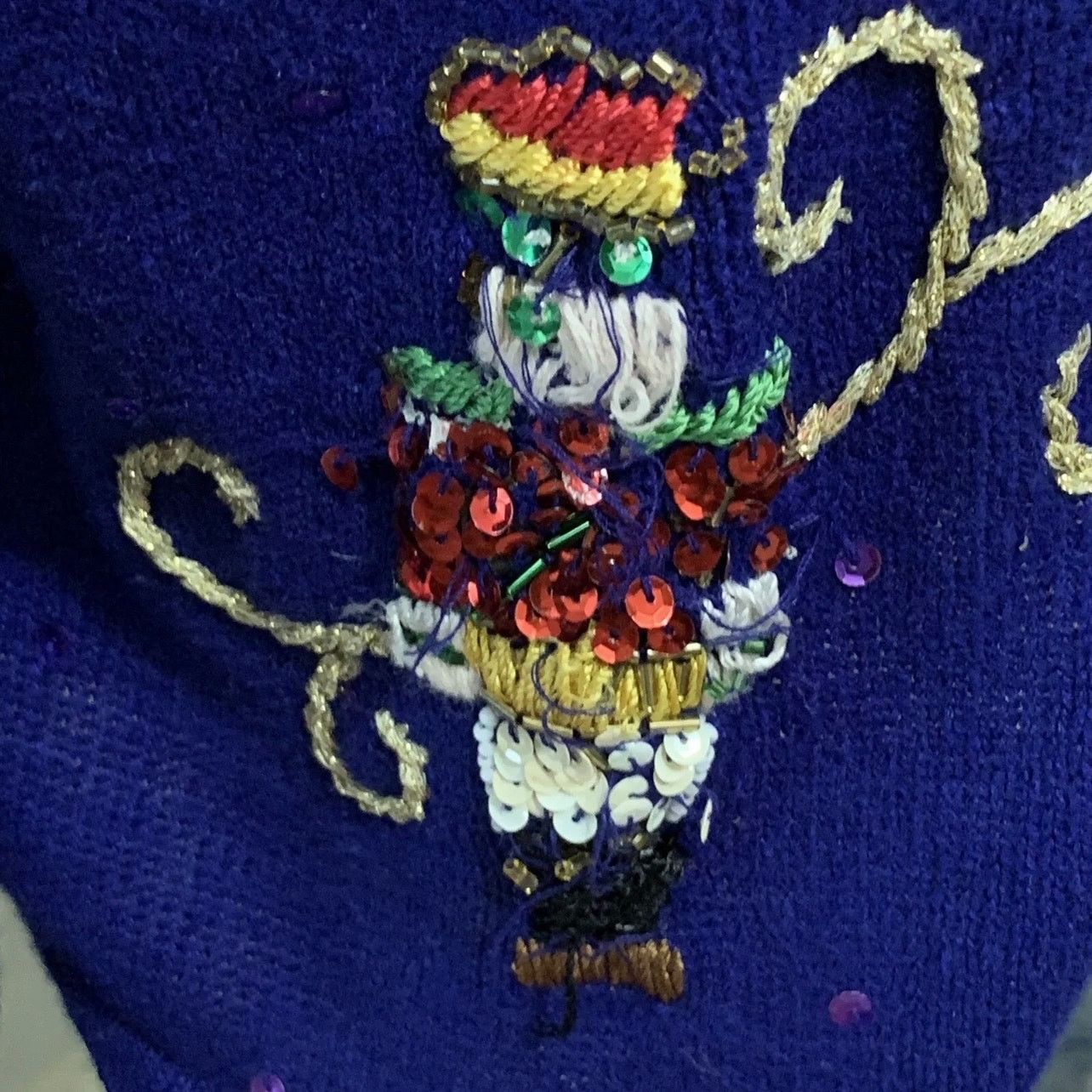 Vintage VINTAGE Arriviste Ugly Christmas Sweater Beads Sequins SM Size S / US 4 / IT 40 - 10 Thumbnail