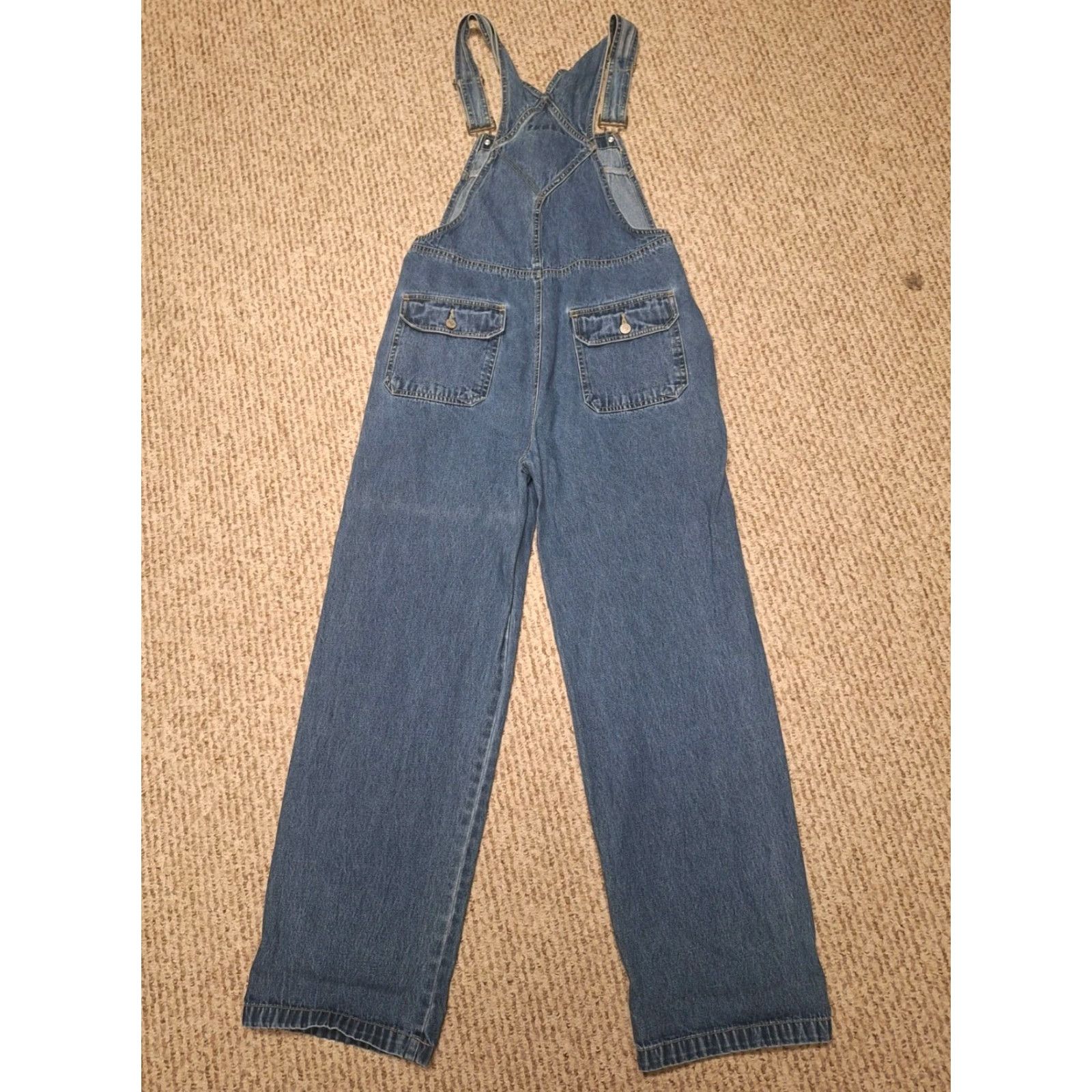 Vintage VINTAGE No Boundaries Denim Bib Overalls M Women Blue Regular Stitch: Flat Front, Straight Leg, 90s, Bohemian, Grunge, Retro, Southwestern Size 32" / US 10 / IT 46 - 3 Thumbnail